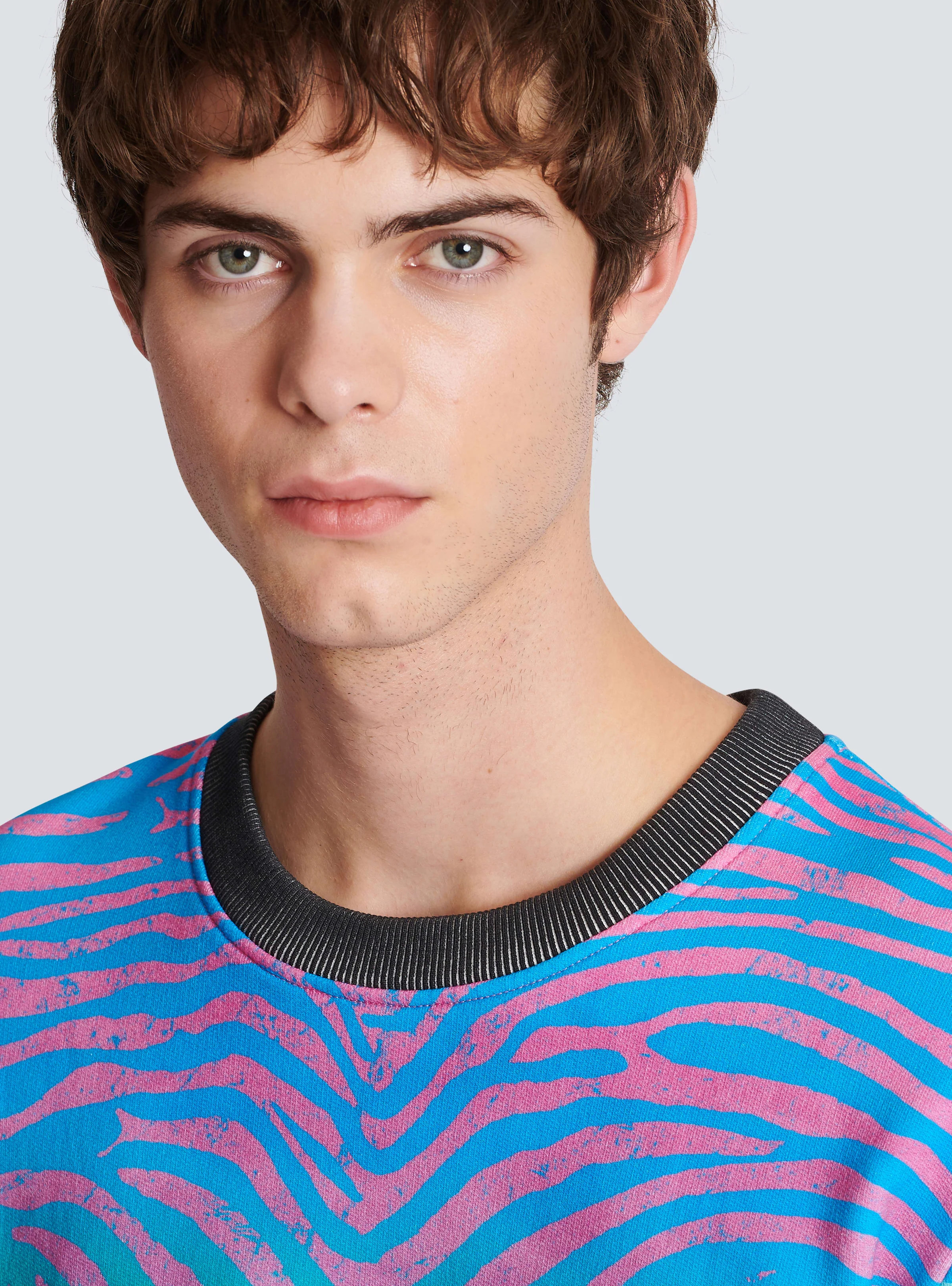 BALMAIN MEN'S MULTICOLOR ZEBRA PRINT SWEATSHIRT - Image 7