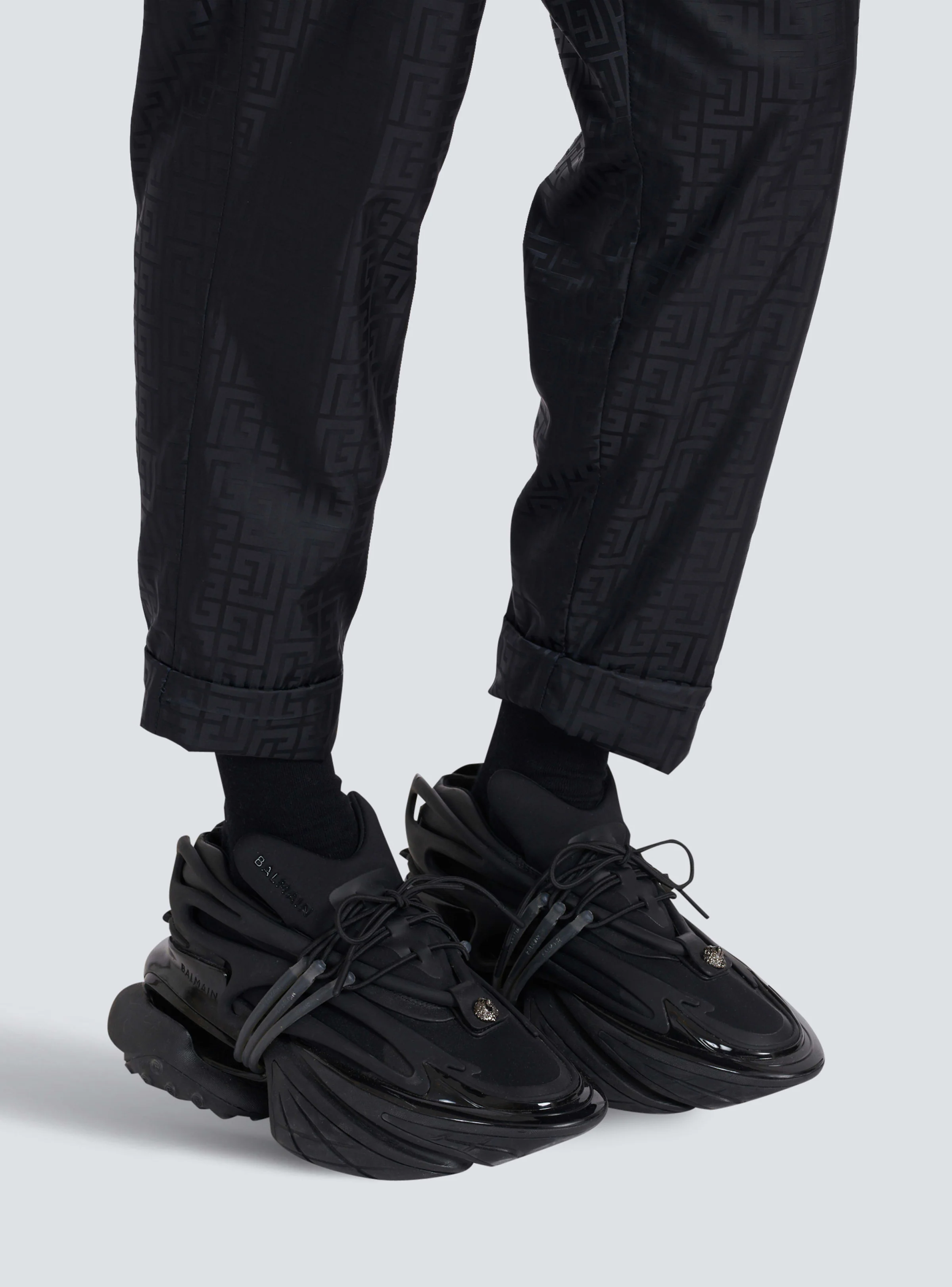 BALMAIN MEN'S UNICORN-NEOPRENE&CALFSKIN NWT - Image 5