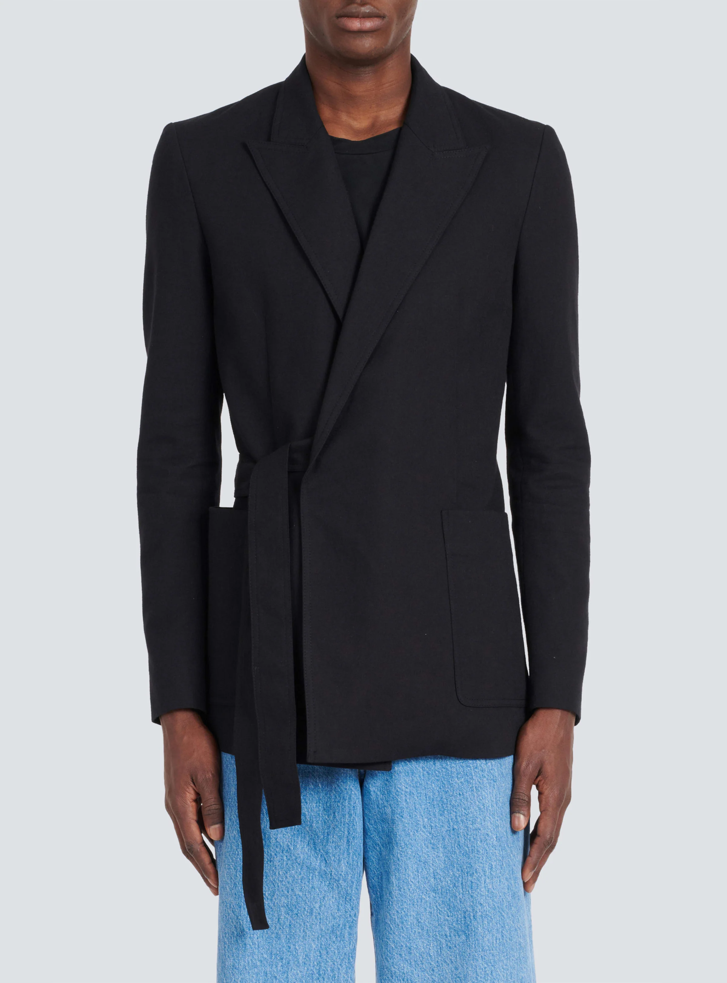BALMAIN MEN'S WRAP TIED COTTON JACKET NWT - Image 5