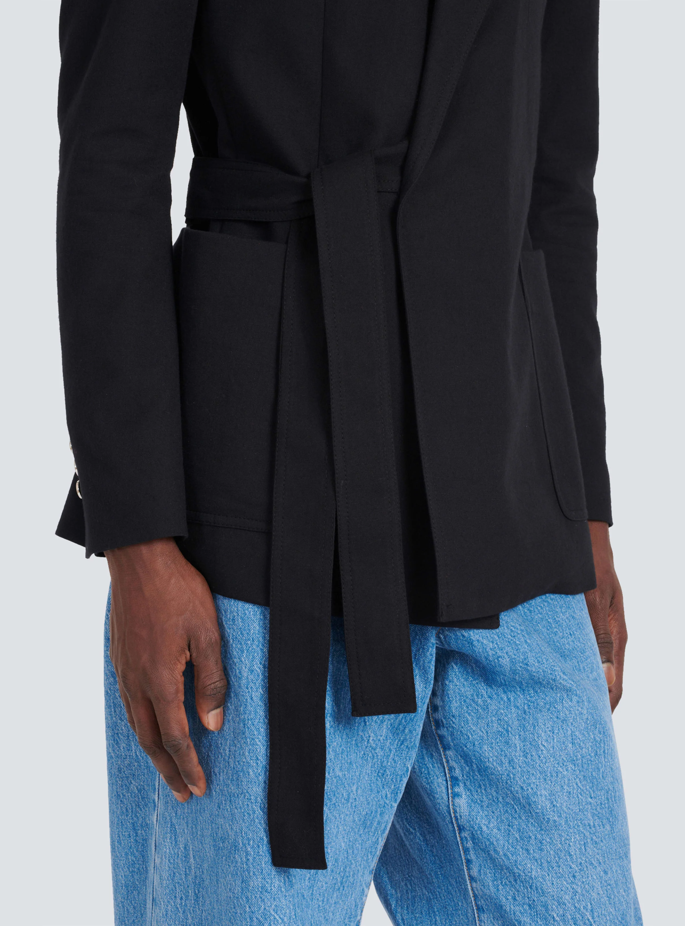 BALMAIN MEN'S WRAP TIED COTTON JACKET NWT - Image 7