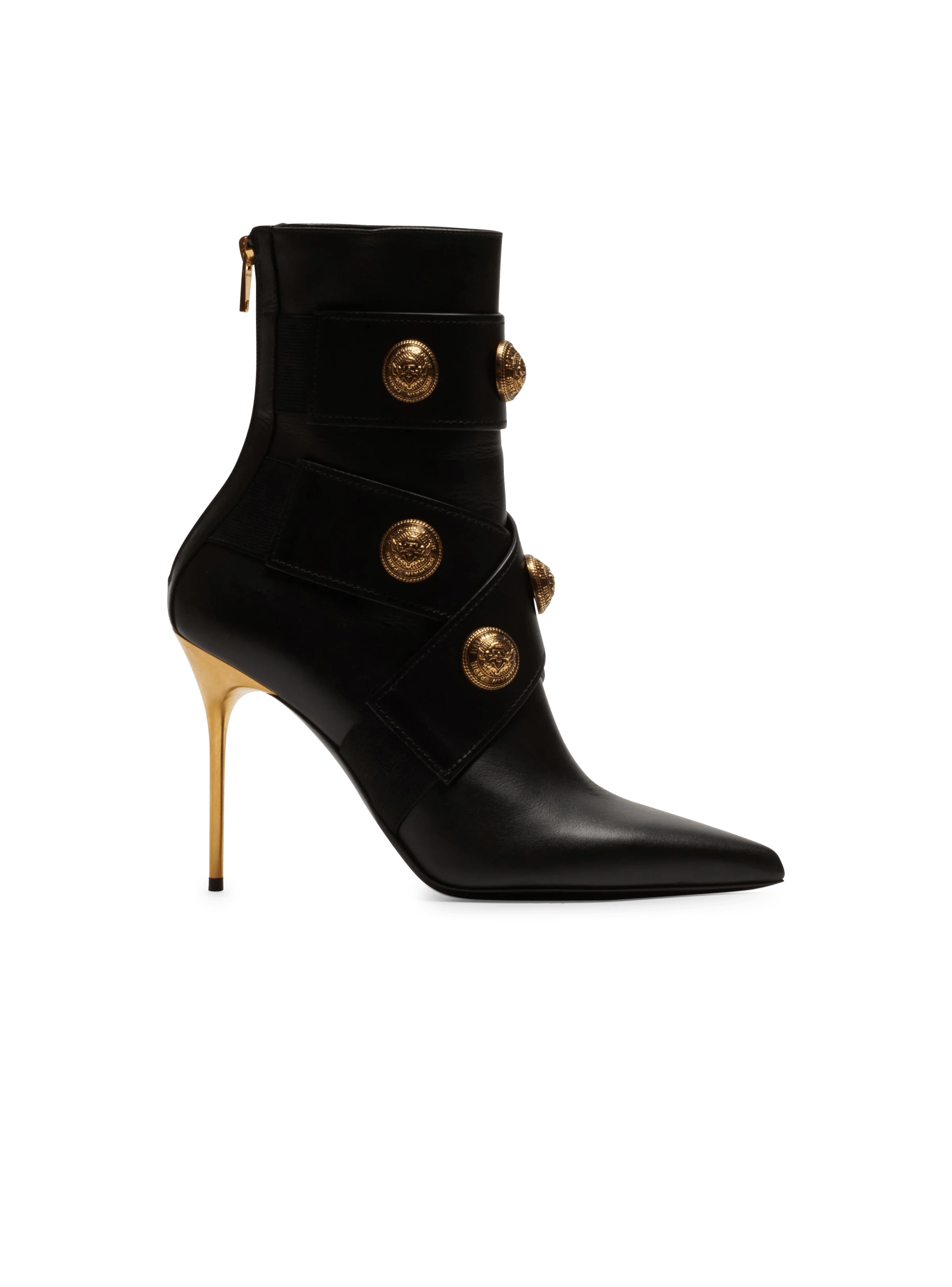 BALMAIN WOMEN'S ANKLE BOOT ALMA-CALFSKIN NWT
