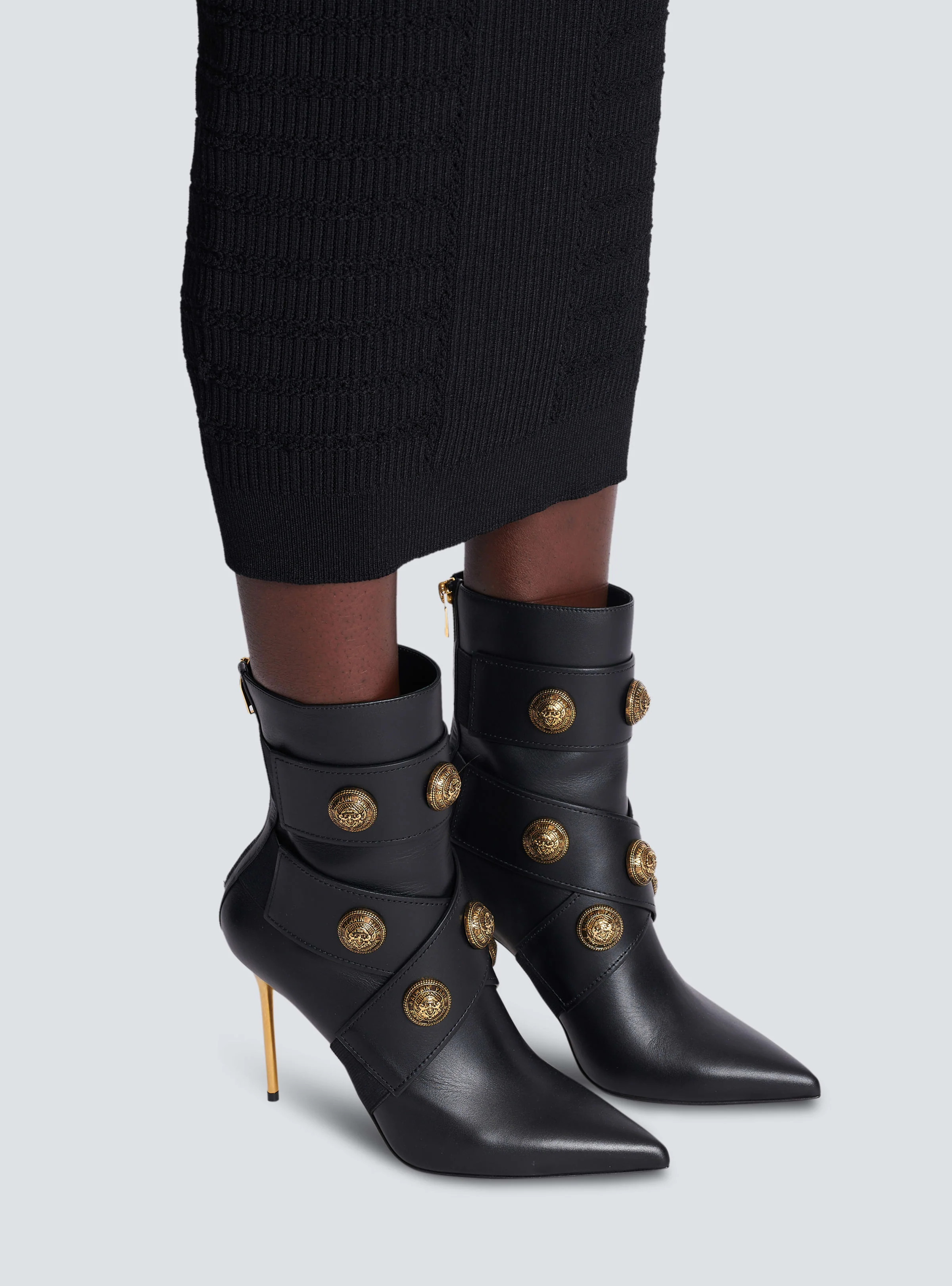 BALMAIN WOMEN'S ANKLE BOOT ALMA-CALFSKIN NWT - Image 2