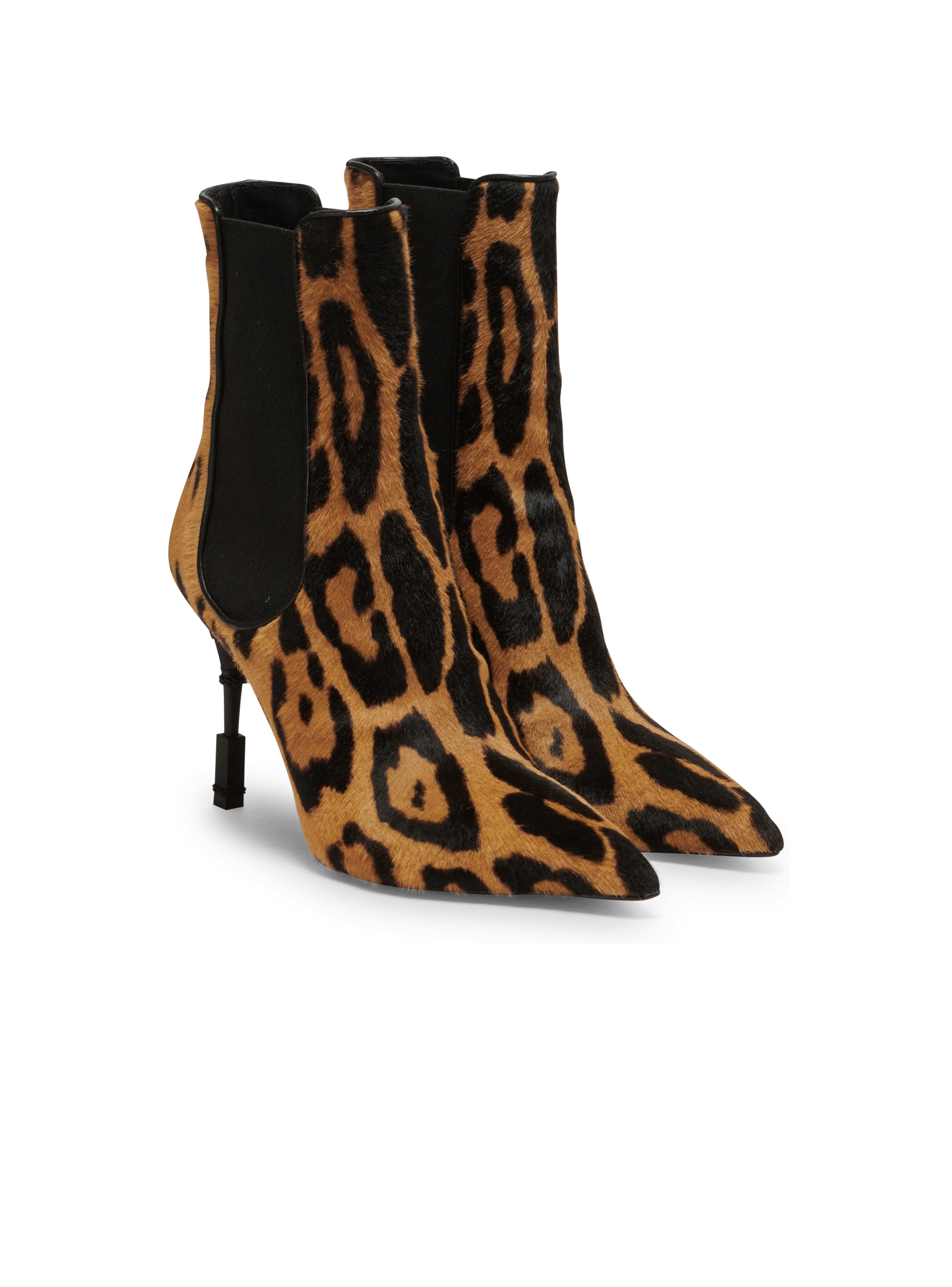 BALMAIN WOMEN'S ANKLE BOOT MONETA-LEOPARD PONY CALF NWT - Image 3