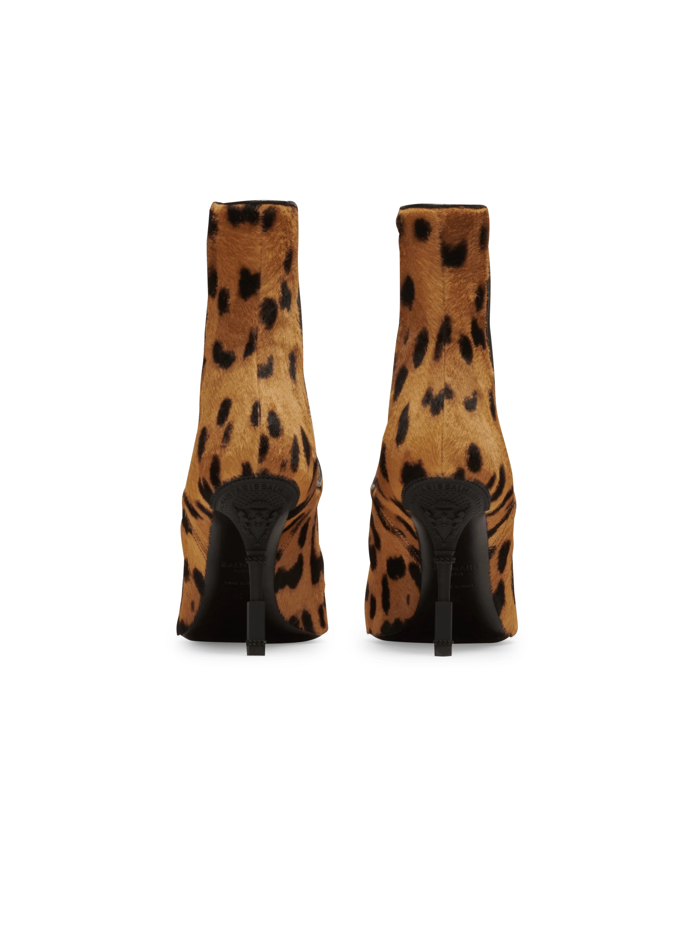 BALMAIN WOMEN'S ANKLE BOOT MONETA-LEOPARD PONY CALF NWT - Image 4