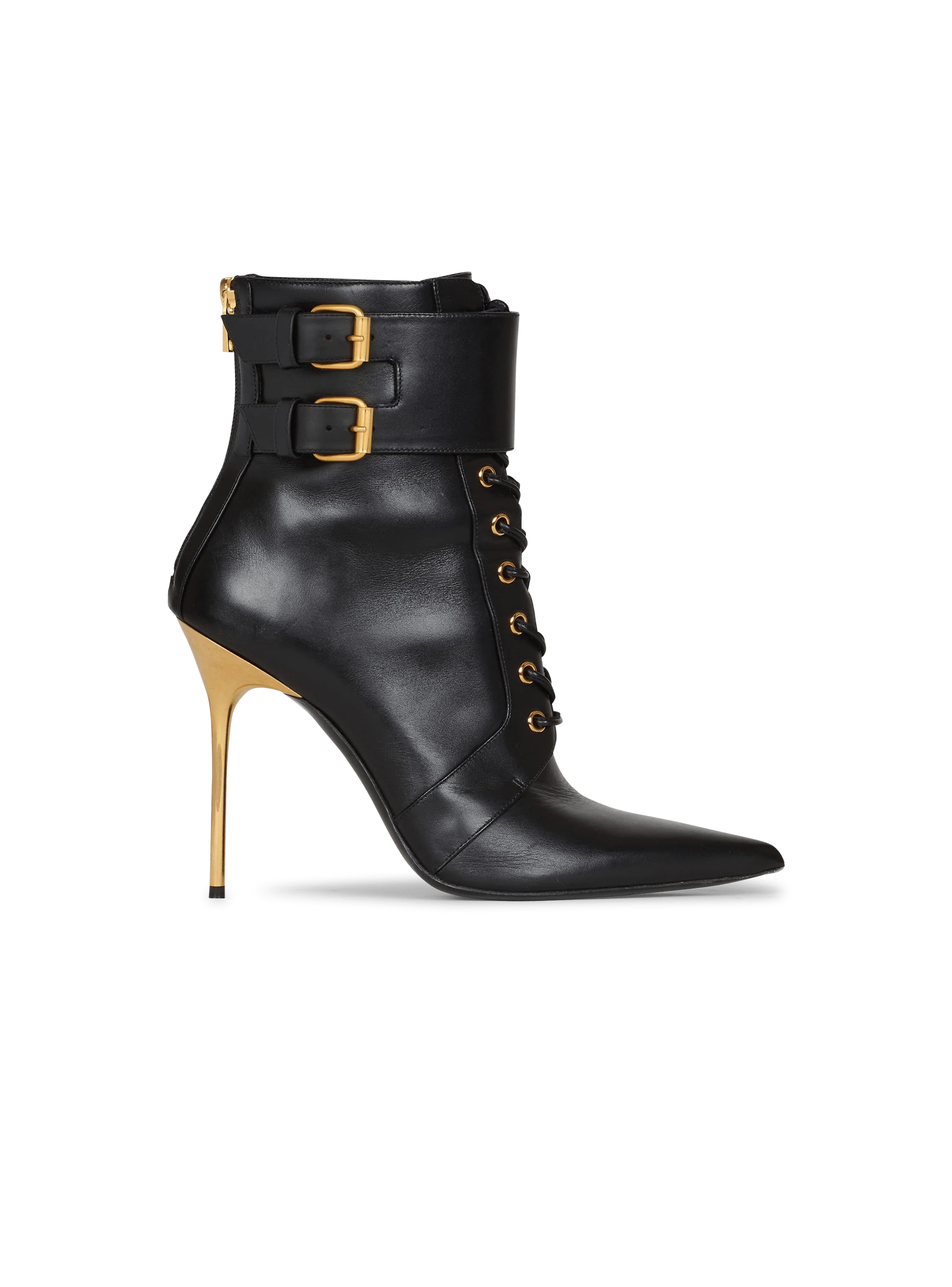 BALMAIN WOMEN'S ANKLE BOOT URIA-CALFSKIN NWT