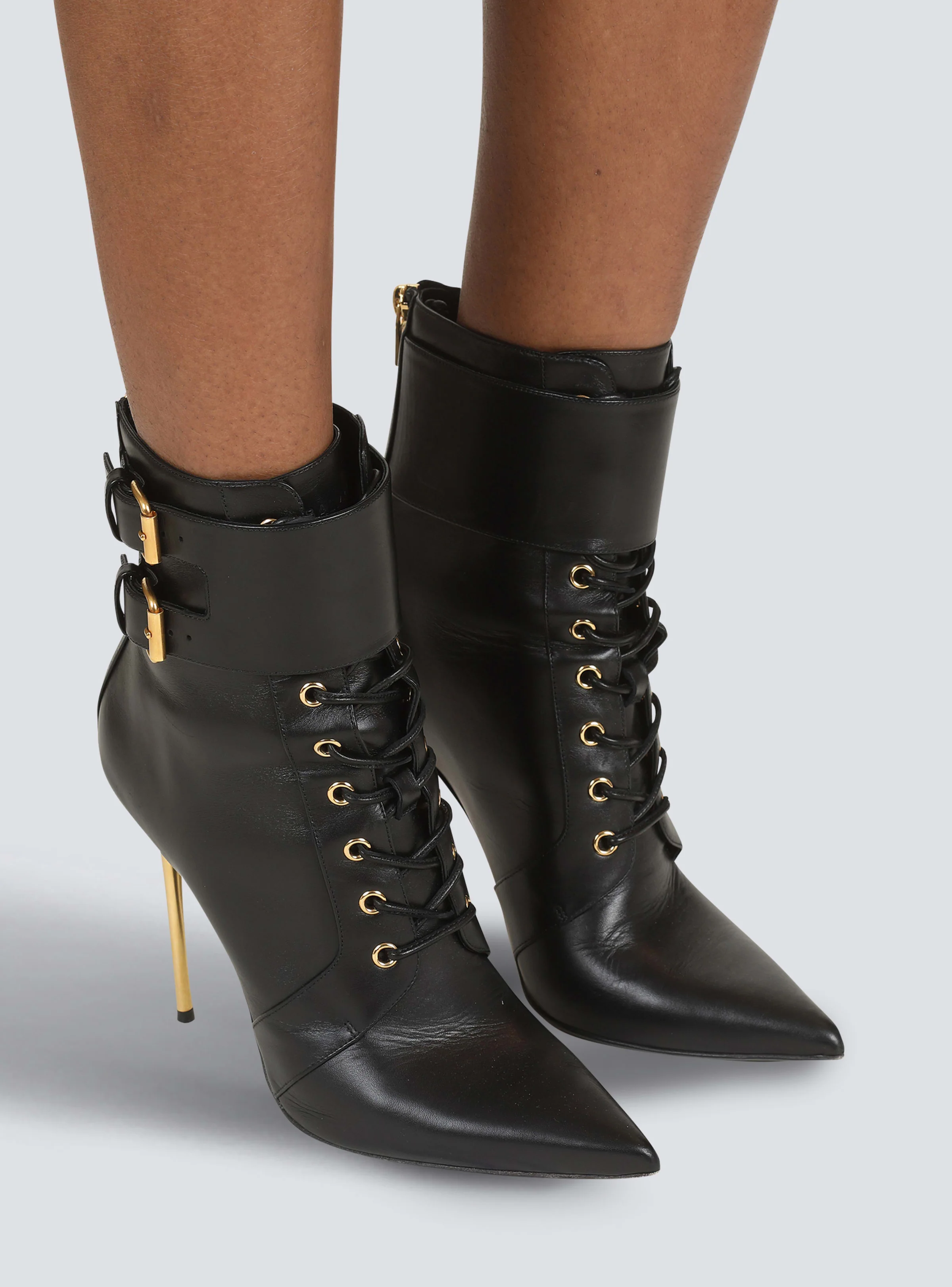 BALMAIN WOMEN'S ANKLE BOOT URIA-CALFSKIN NWT - Image 5