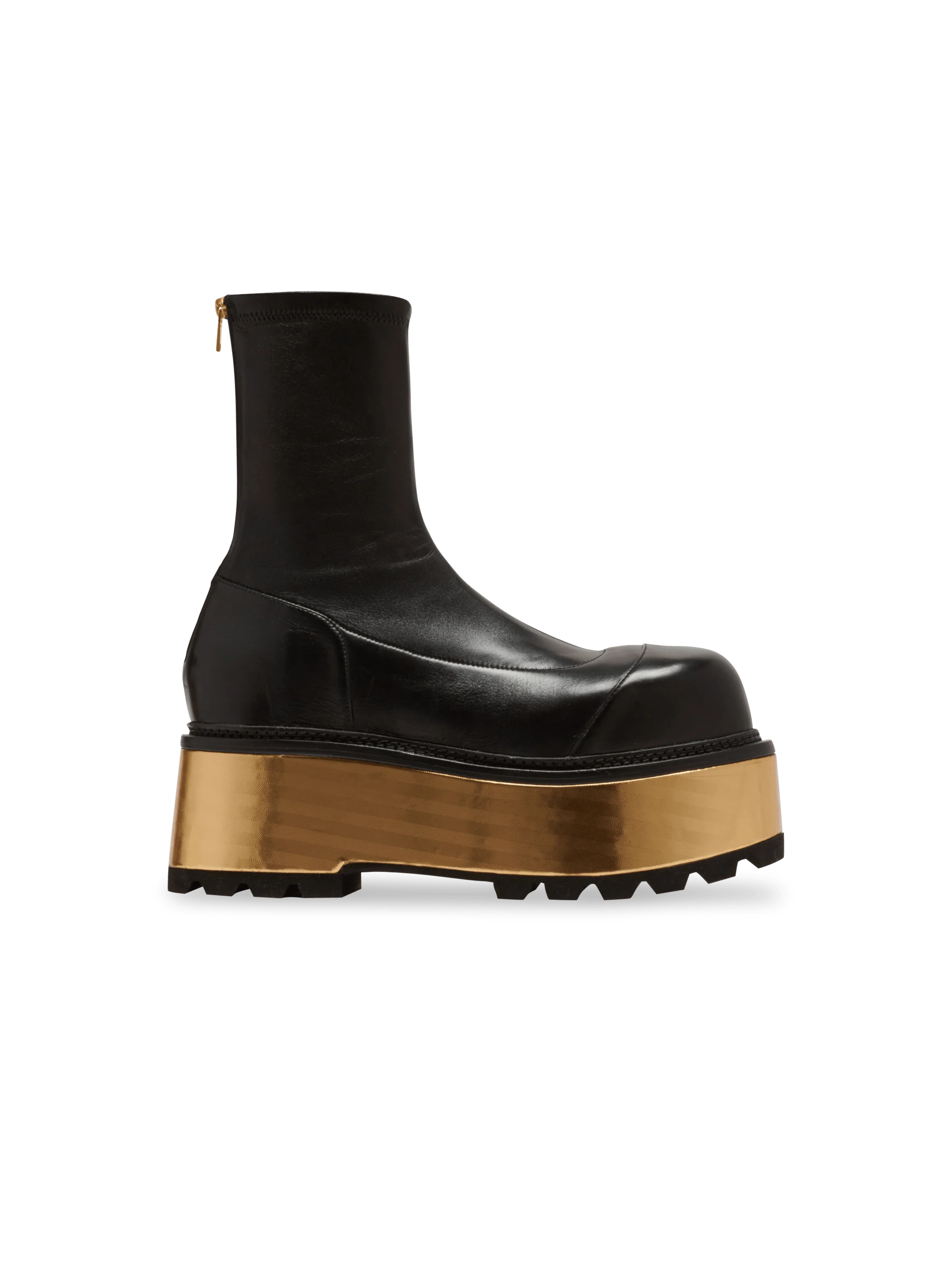 BALMAIN WOMEN'S ANKLE BOOT VIC-LAMBSKIN&LAMINATED HEEL NWT