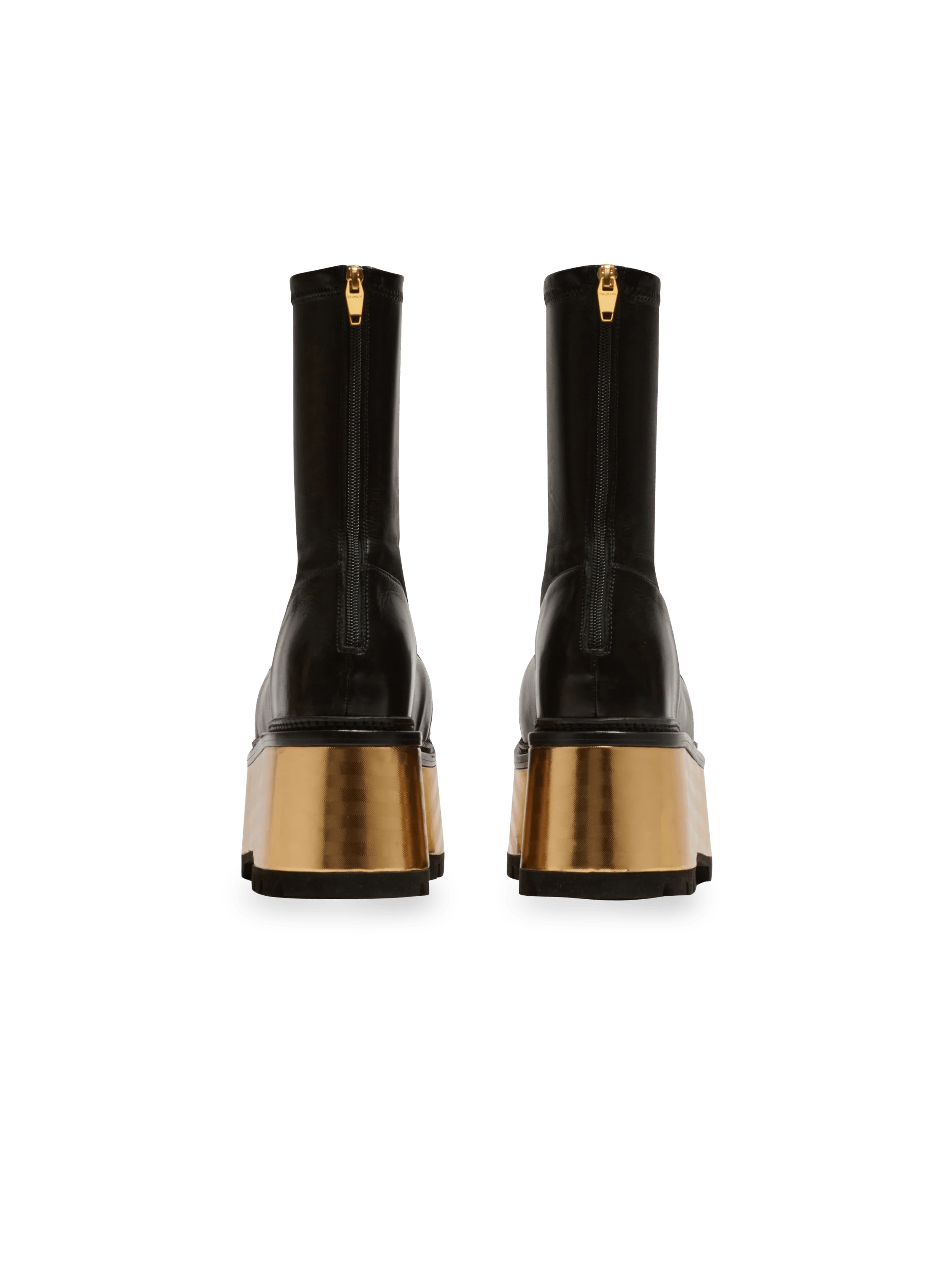 BALMAIN WOMEN'S ANKLE BOOT VIC-LAMBSKIN&LAMINATED HEEL NWT - Image 4