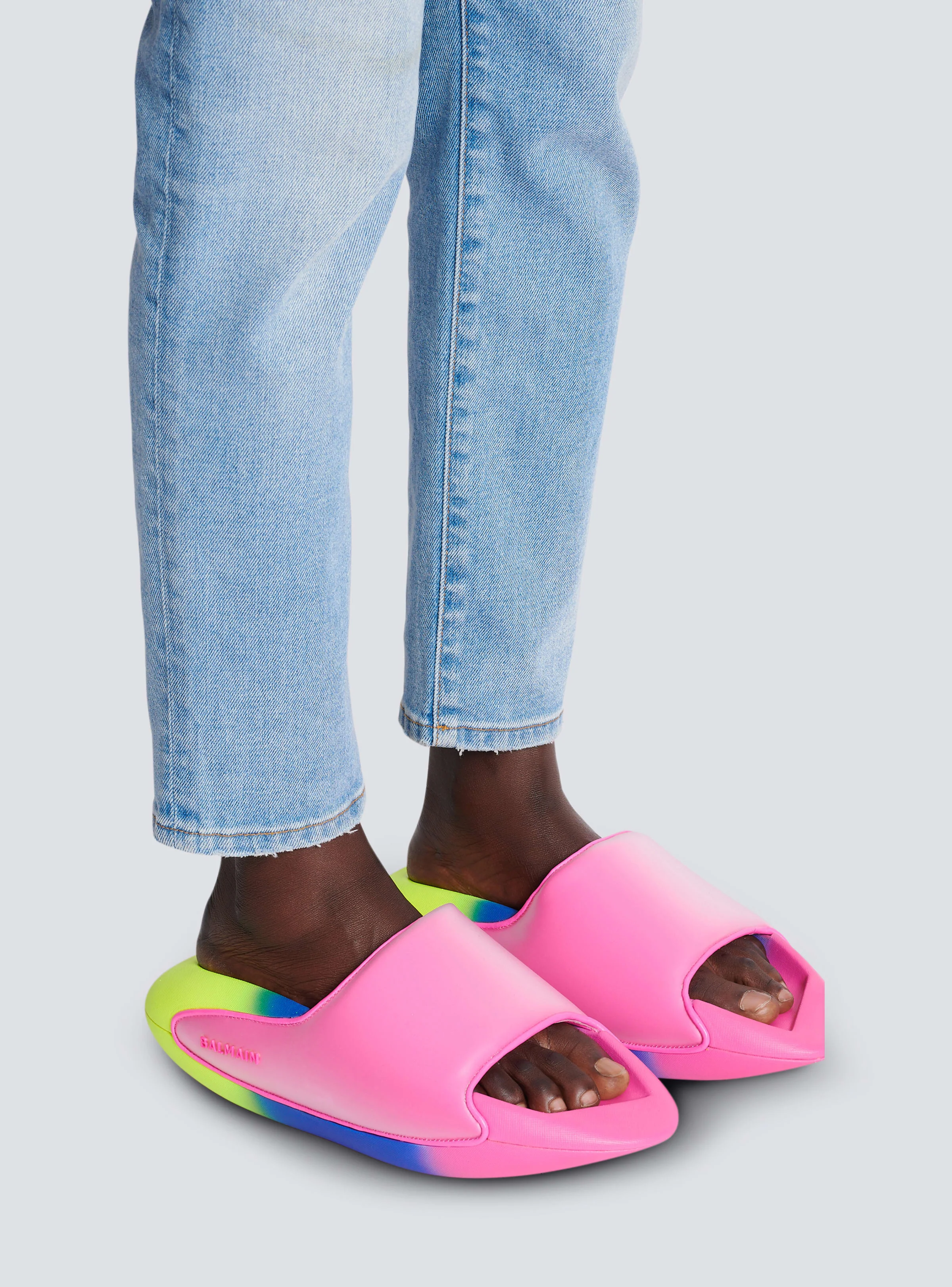 BALMAIN WOMEN'S FLUO PINK NEOPRENE SLIP-ON SNEAKER - Image 2