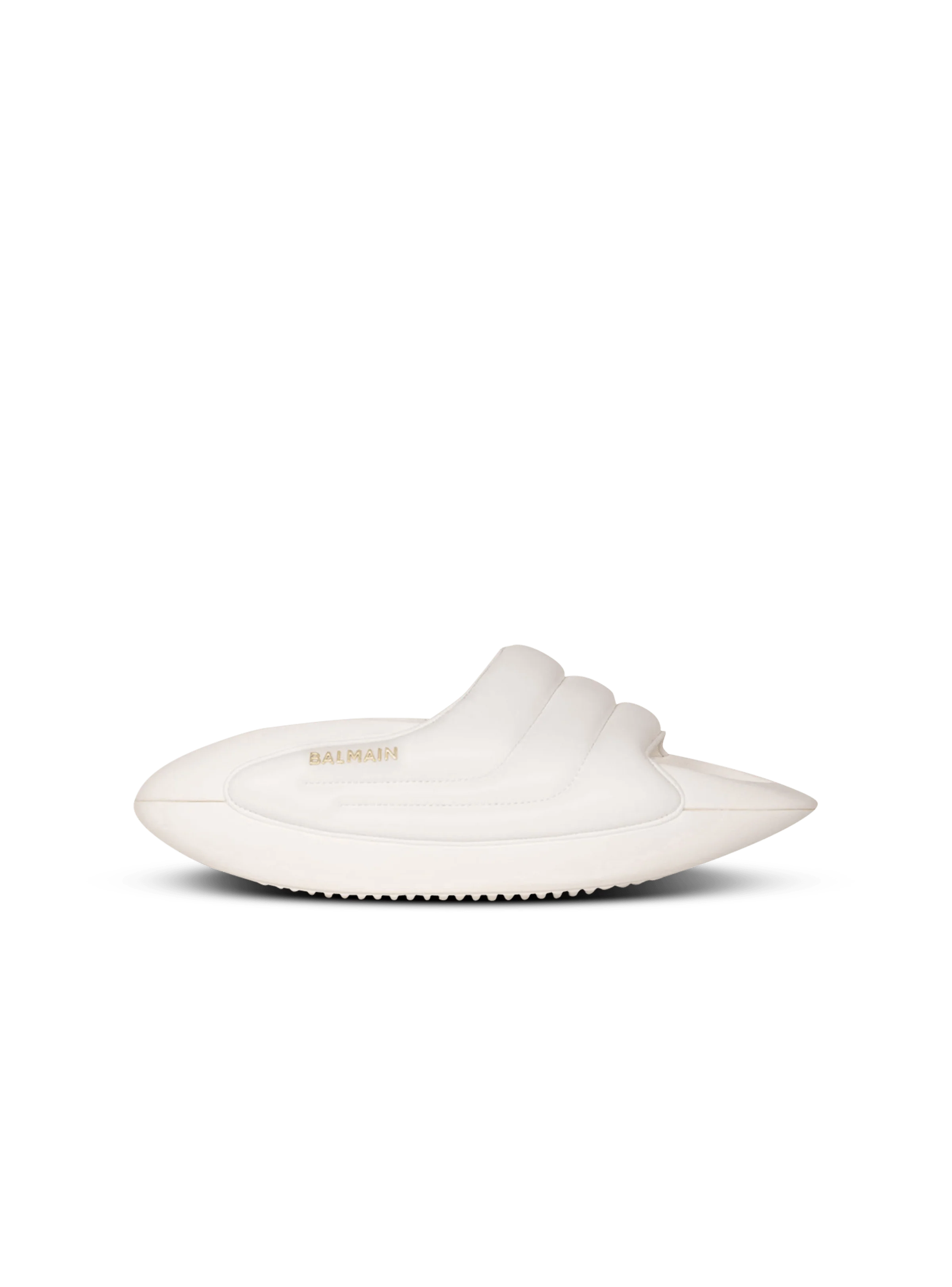 BALMAIN WOMEN'S WHITE QUILTED LAMBSKIN SLIP-ON SNEAKER