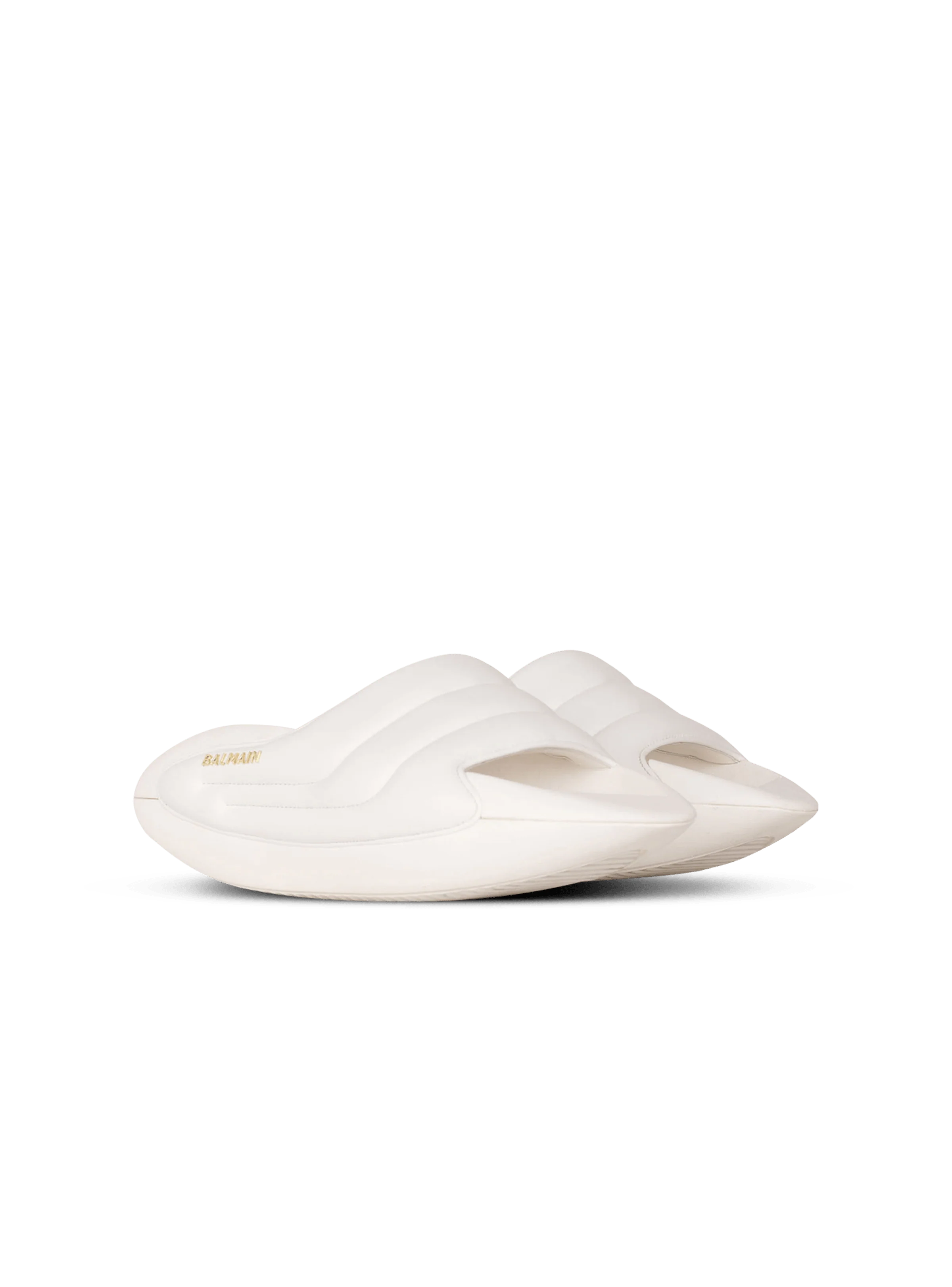 BALMAIN WOMEN'S WHITE QUILTED LAMBSKIN SLIP-ON SNEAKER - Image 2