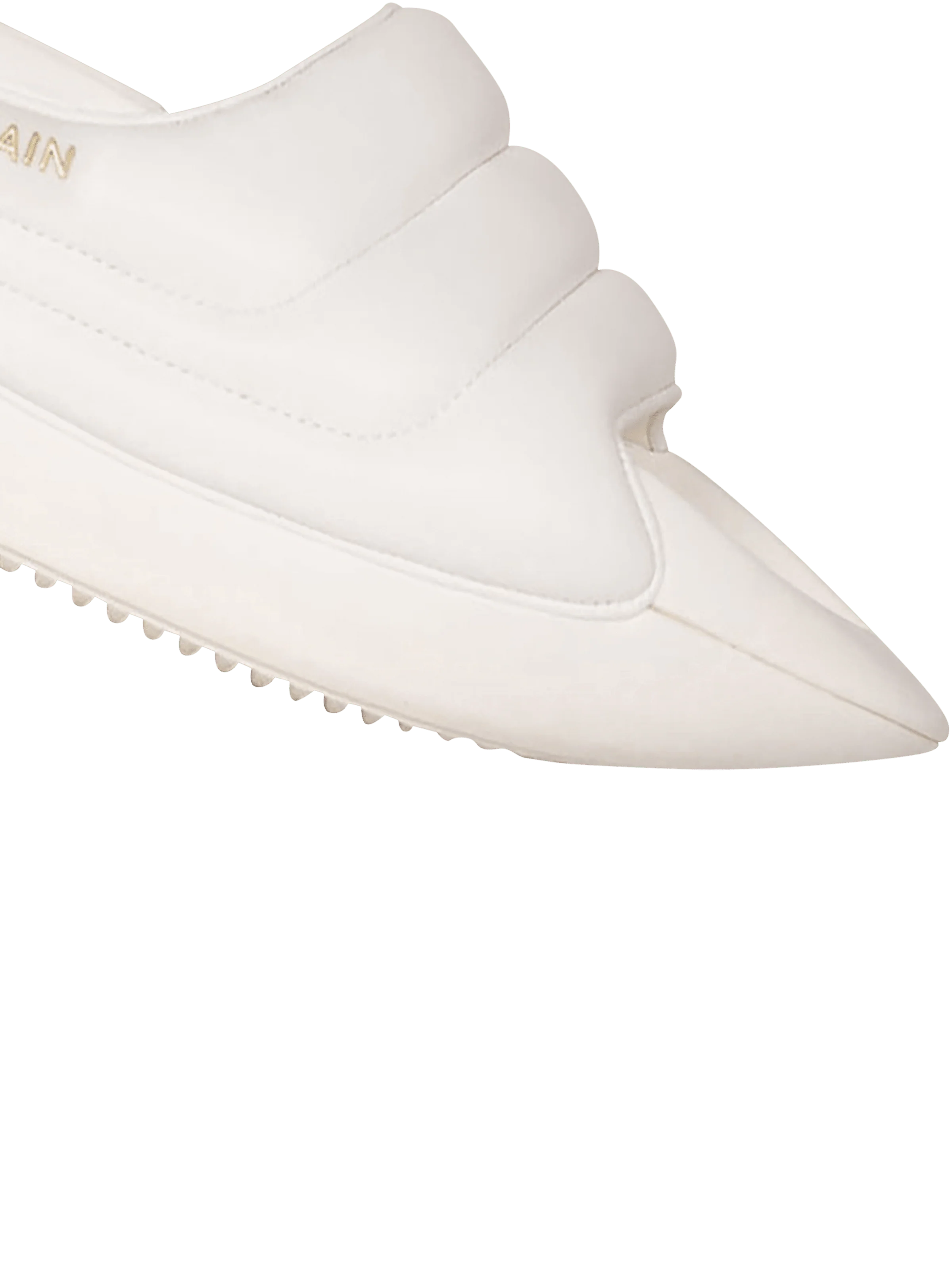 BALMAIN WOMEN'S WHITE QUILTED LAMBSKIN SLIP-ON SNEAKER - Image 4