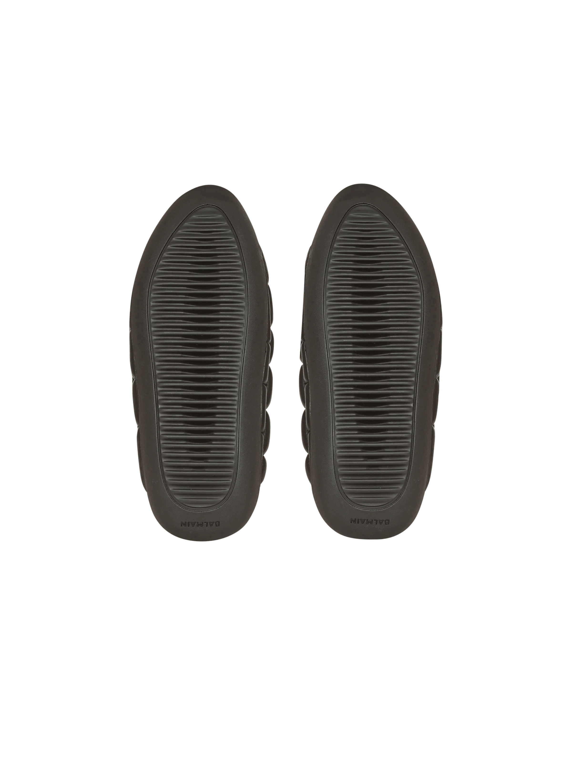 BALMAIN WOMEN'S BLACK QUILTED LEATHER SLIP-ON SNEAKER - Image 4
