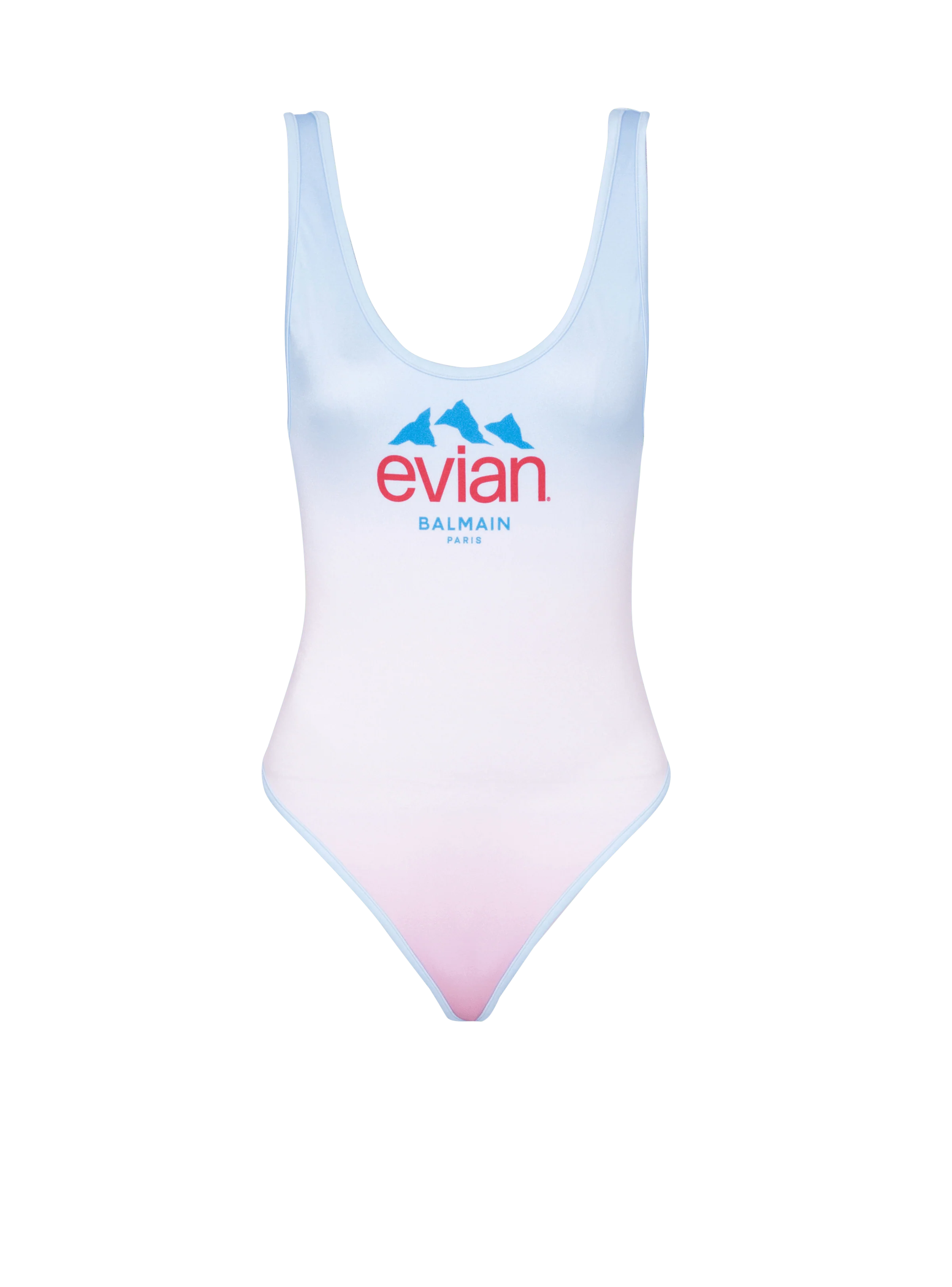 BALMAIN WOMEN'S BLUE AND PINK GRADIENT SWIMSUIT
