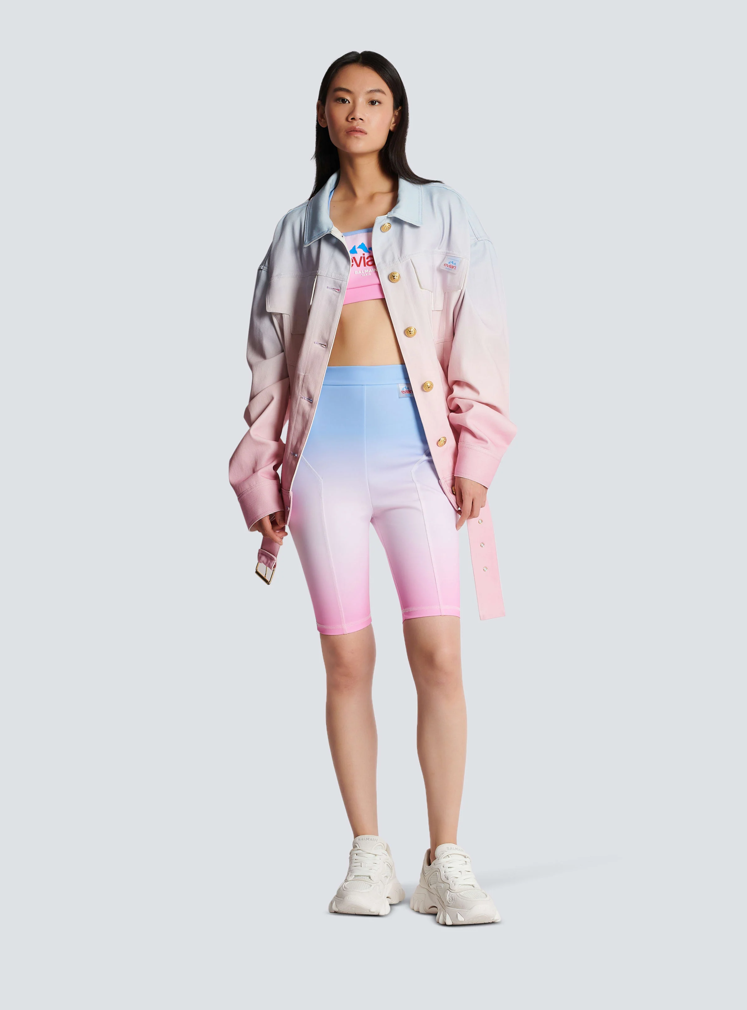 BALMAIN WOMEN'S BALMAIN X EVIAN LYCRA BERMUDA NWT - Image 2