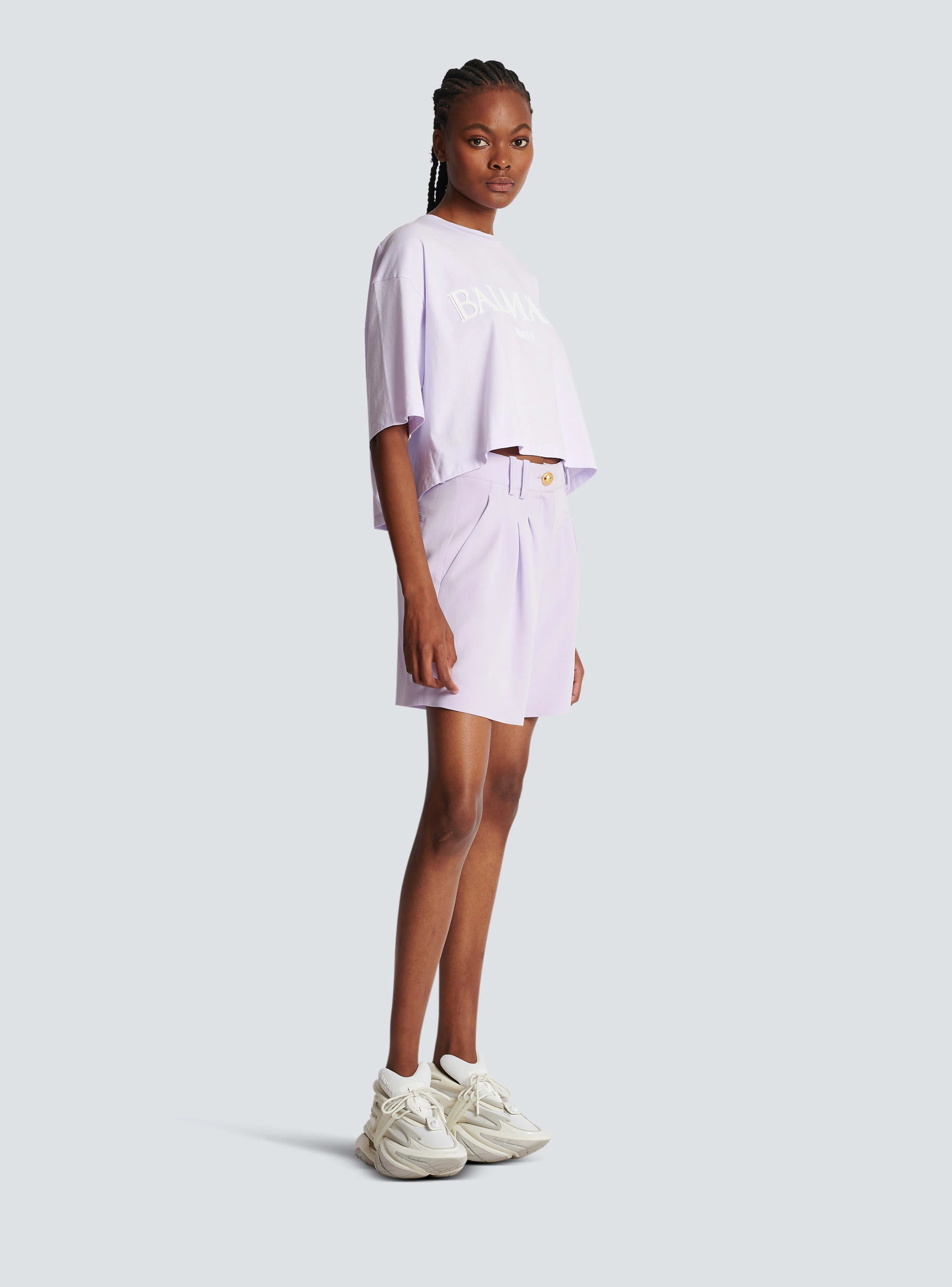 BALMAIN WOMEN'S BELTED CREPE SHORTS NWT - Image 3