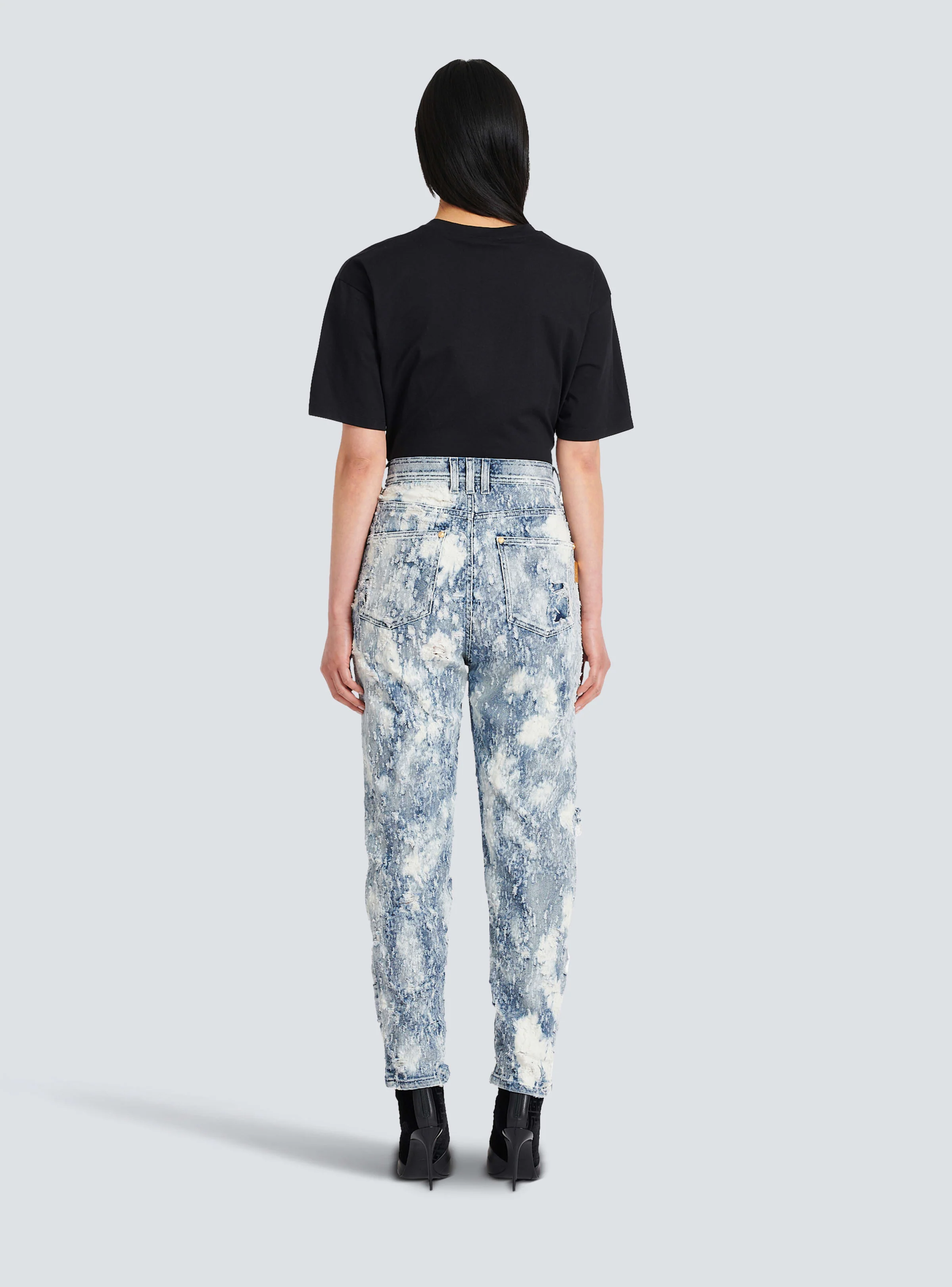 BALMAIN WOMEN'S BLEACHED & DESTROY BOYFRIEND JEANS NWT - Image 4