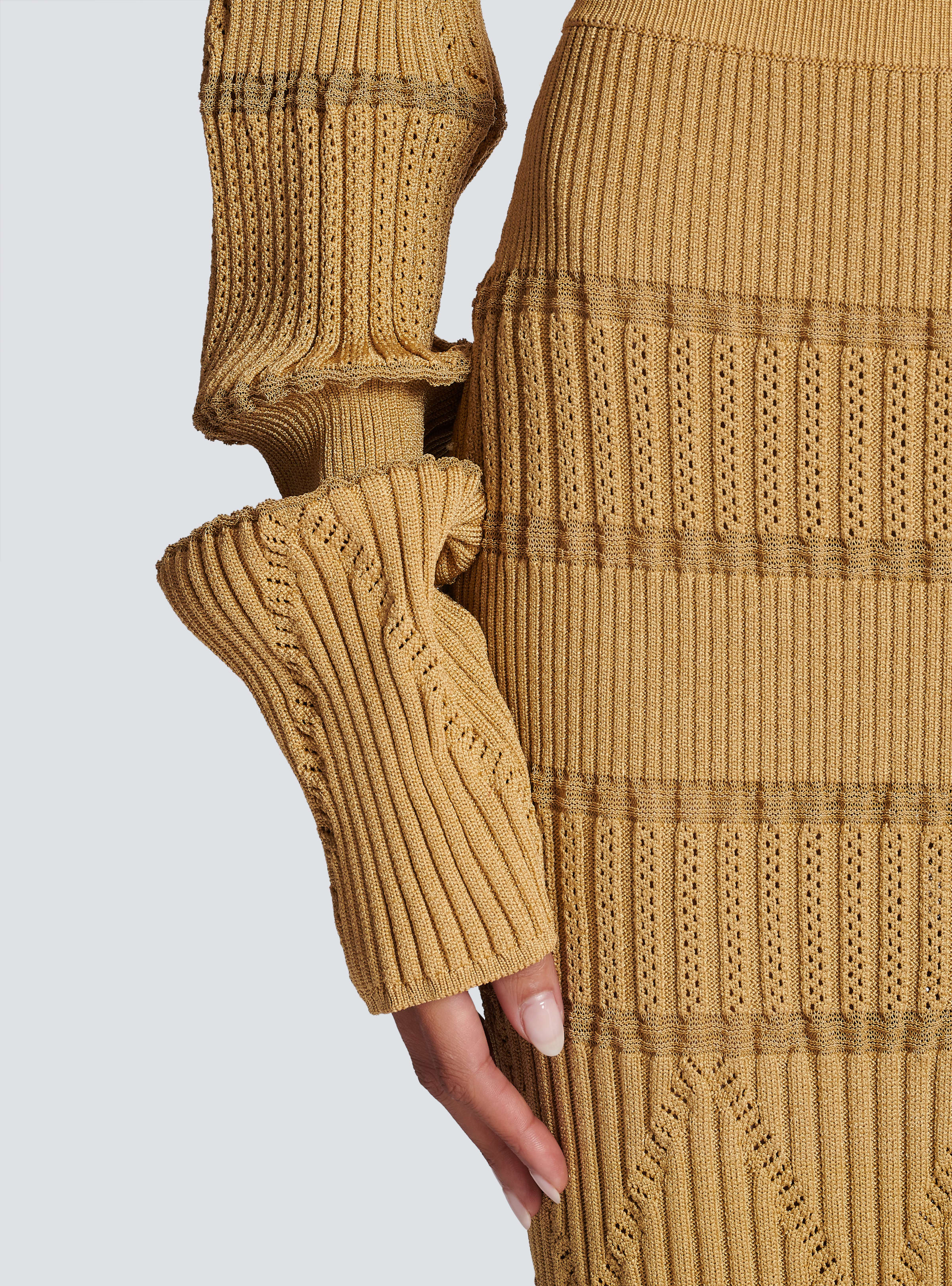 BALMAIN WOMEN'S BOAT NECK KNITTED CROPPPED SWEATER NWT - Image 4