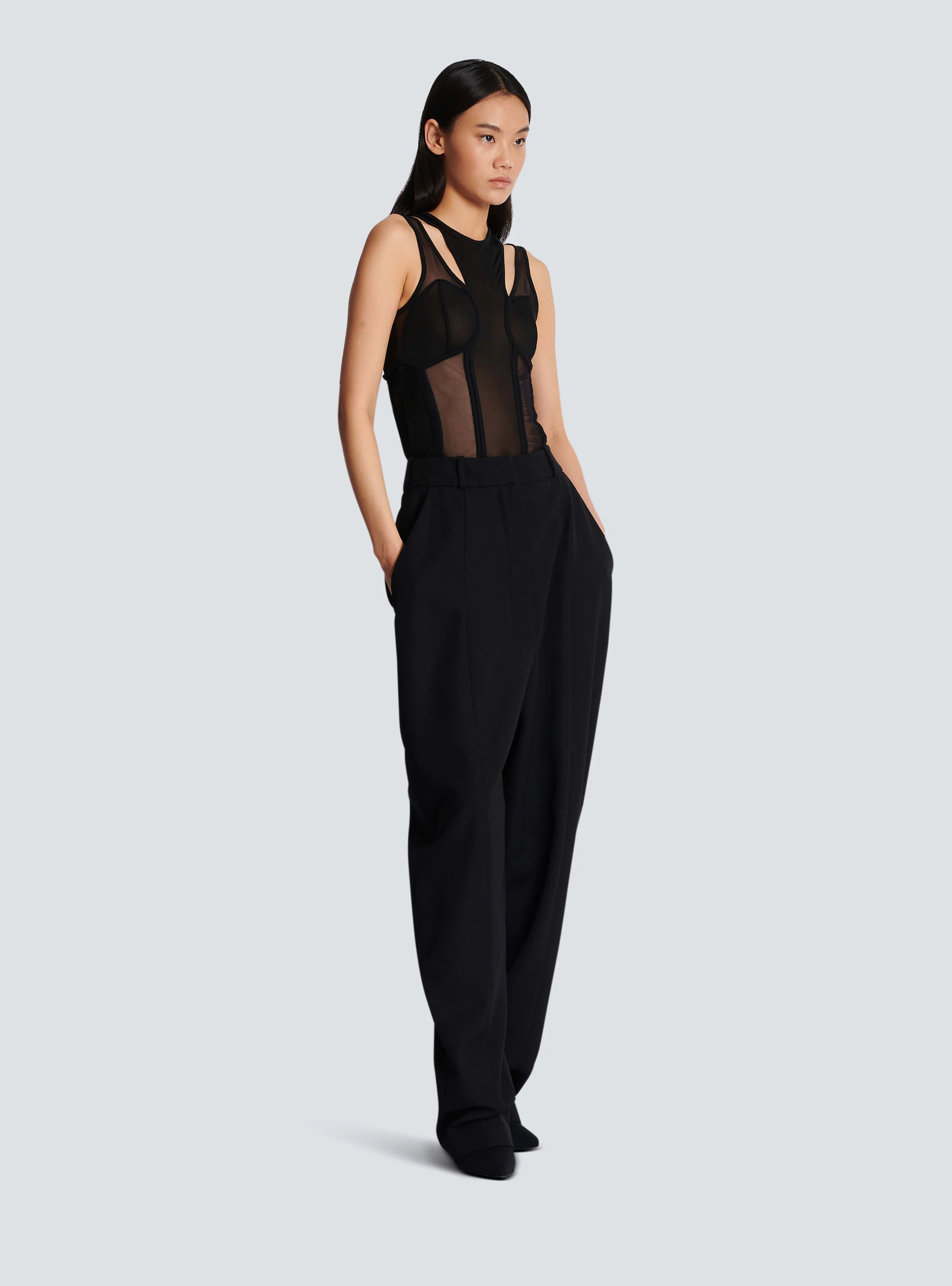 BALMAIN WOMEN'S CUT OUT TULLE BODY NWT - Image 3
