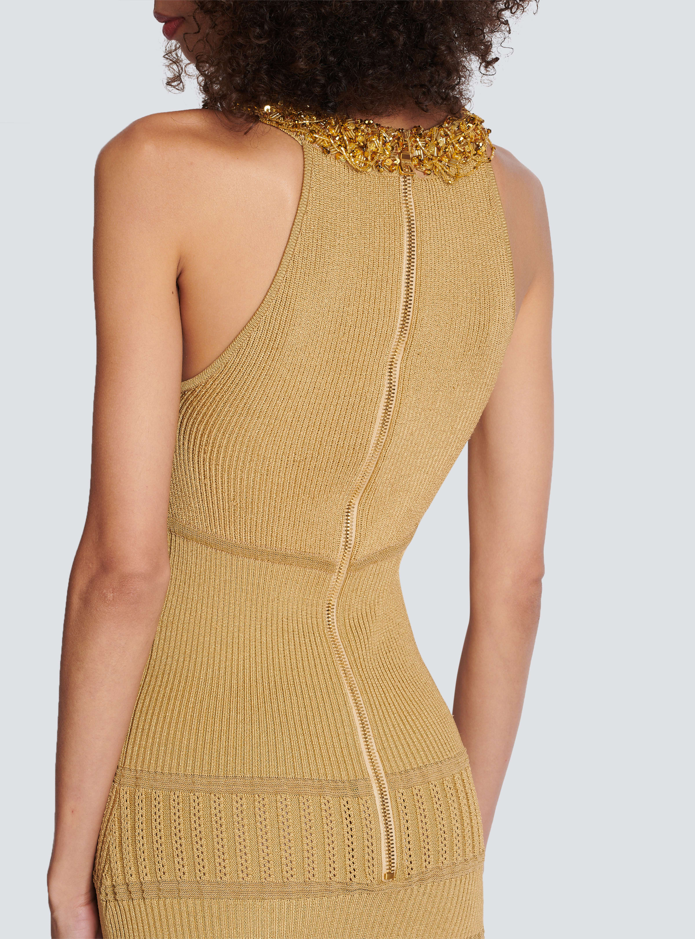 BALMAIN WOMEN'S EMBROIDERED COLLAR KNIT MIDI DRESS NWT - Image 5