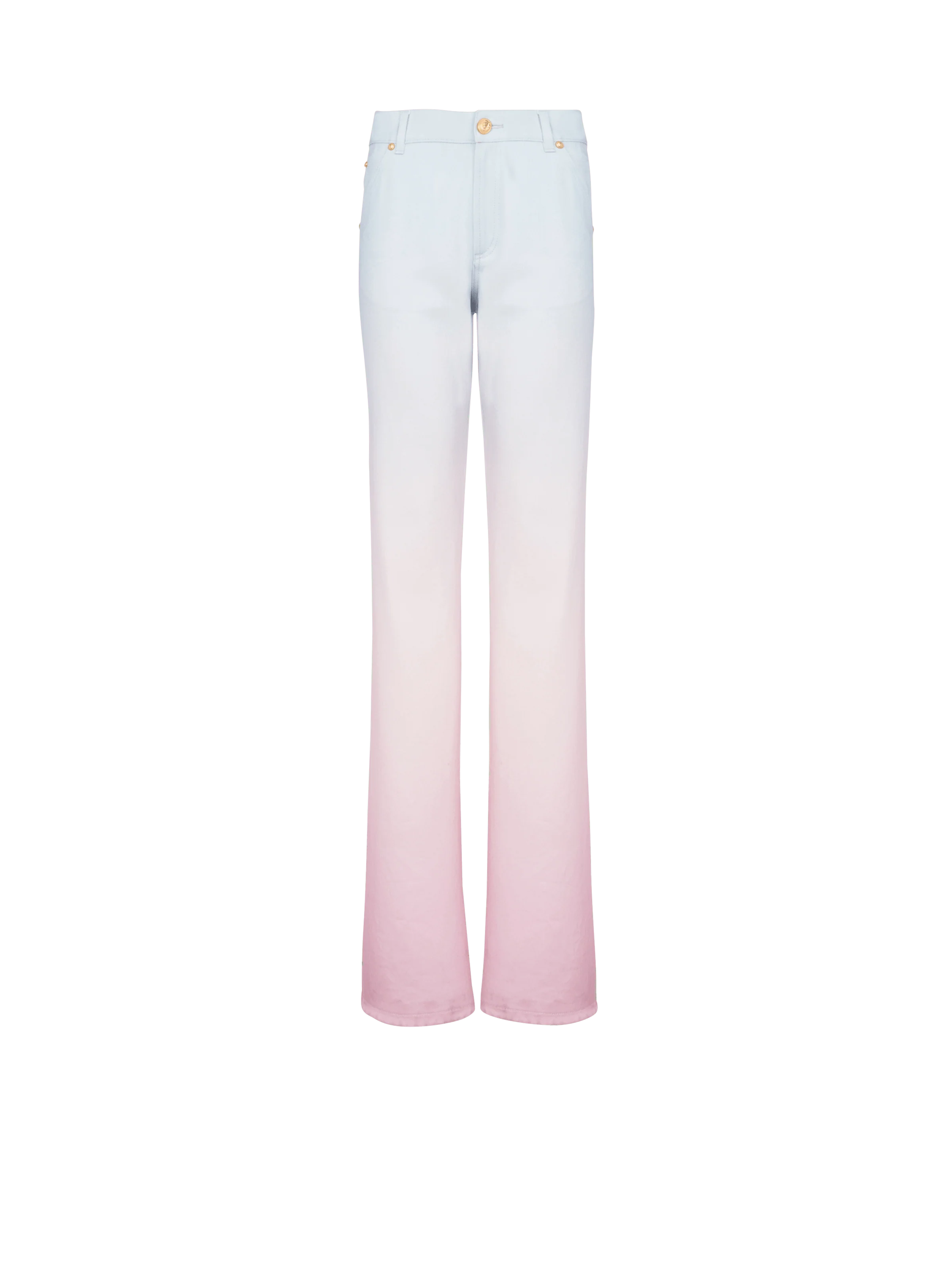 BALMAIN WOMEN'S BLUE TO PINK GRADIENT LOOSE JEANS
