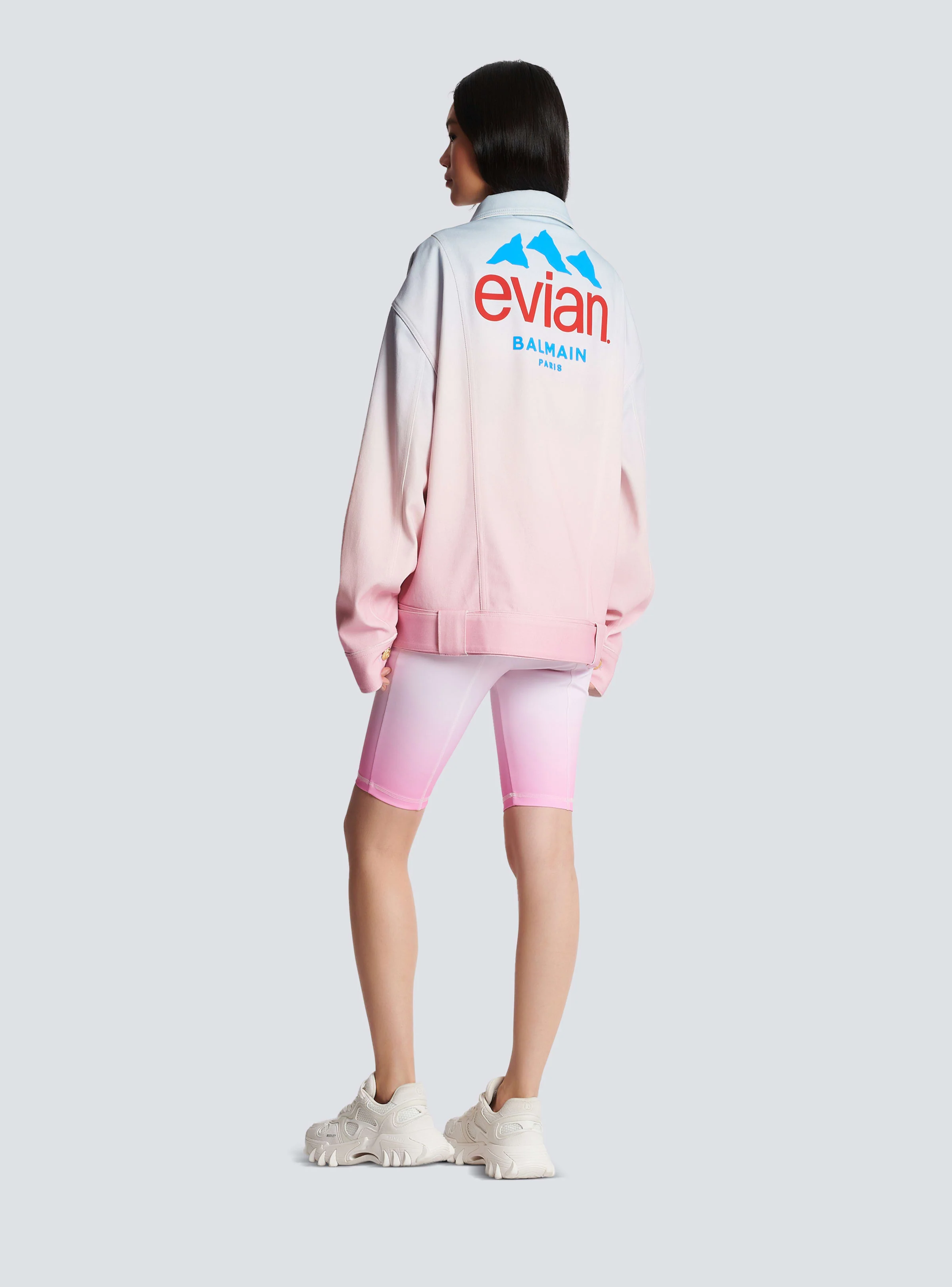 BALMAIN WOMEN'S EVIAN GRADIENT DENIM OVERSIZE JACKET NWT - Image 4