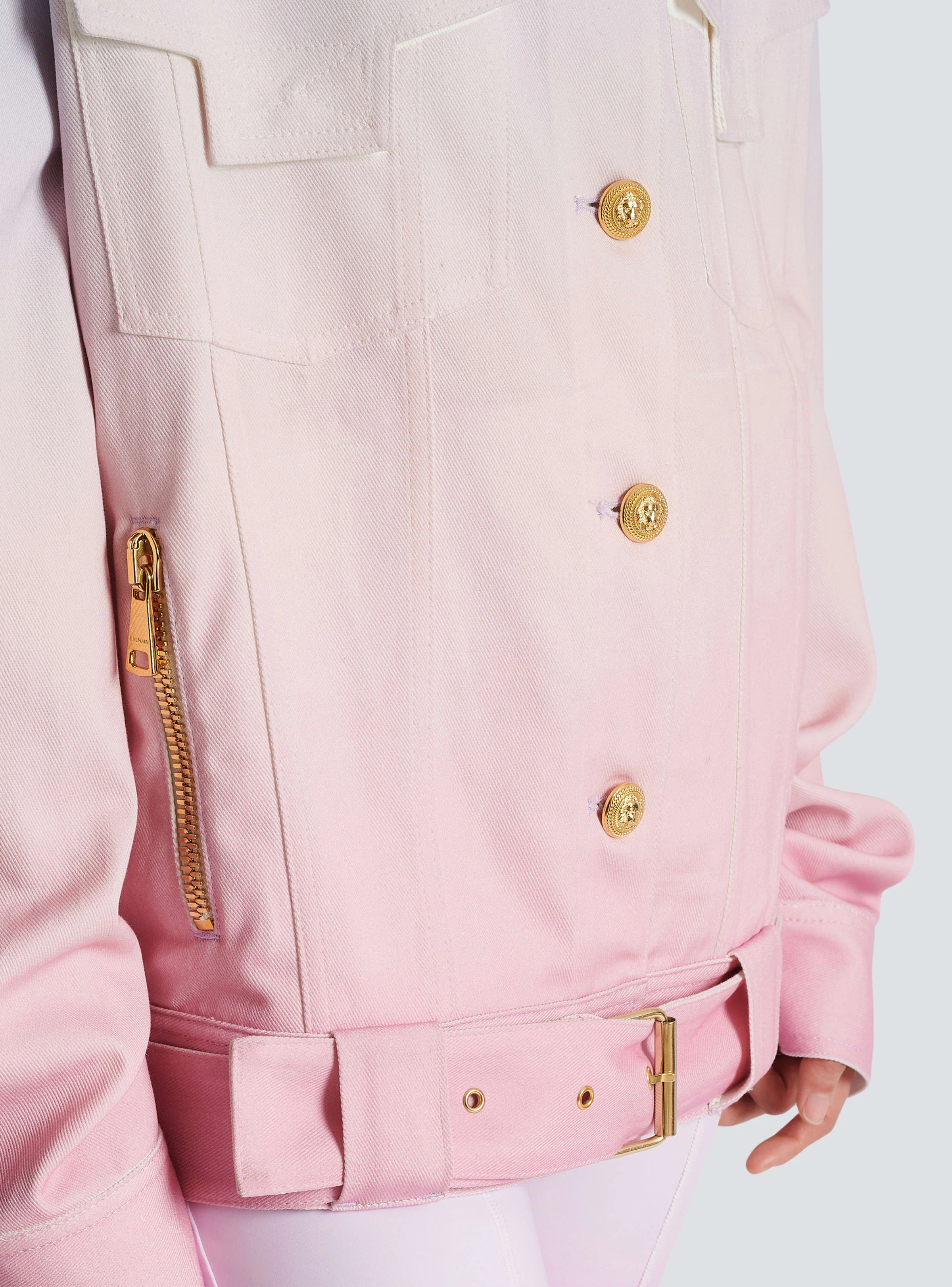 BALMAIN WOMEN'S EVIAN GRADIENT DENIM OVERSIZE JACKET NWT - Image 6