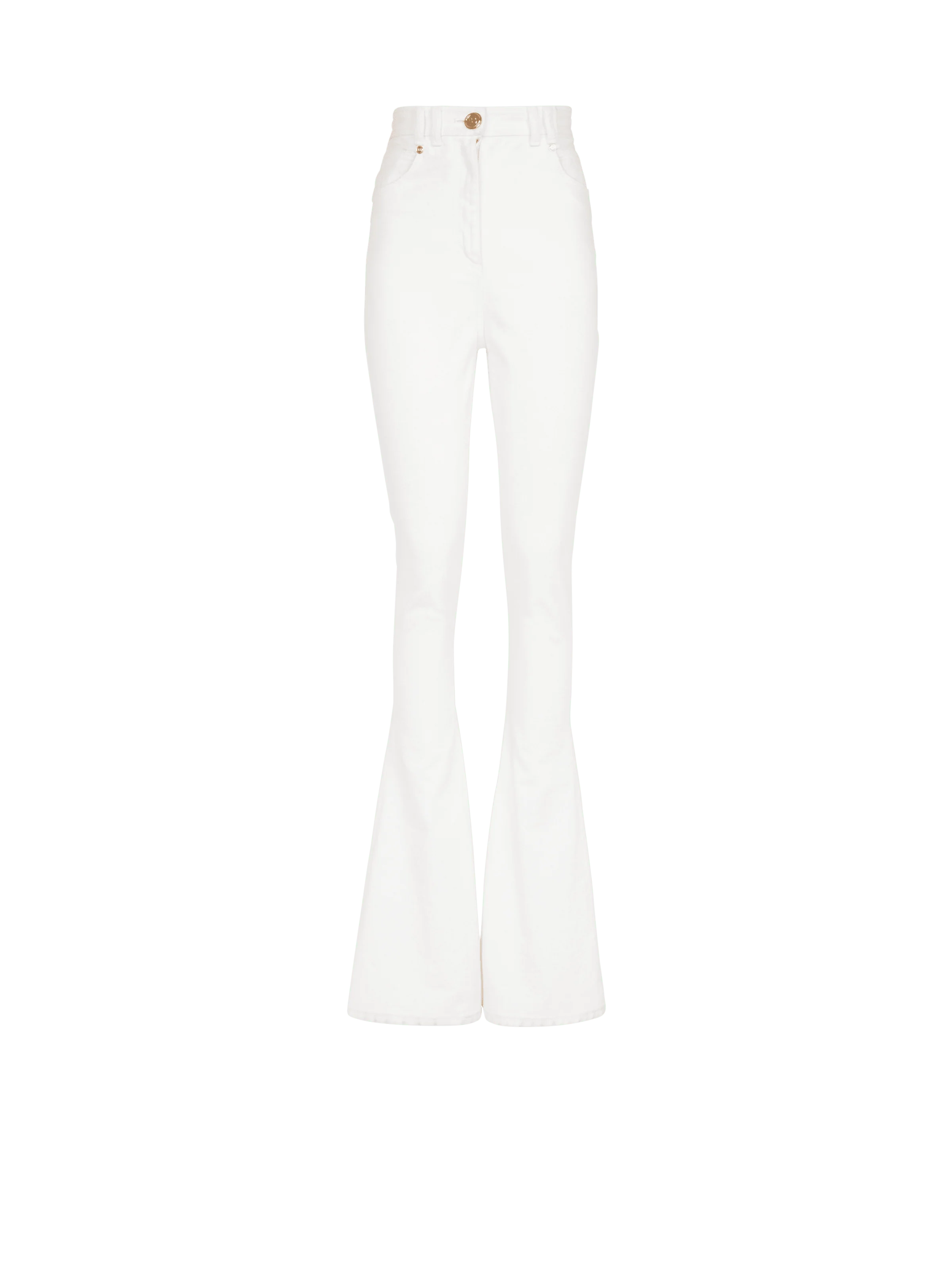 BALMAIN WOMEN'S WHITE HIGH WAIST BOOTCUT JEANS