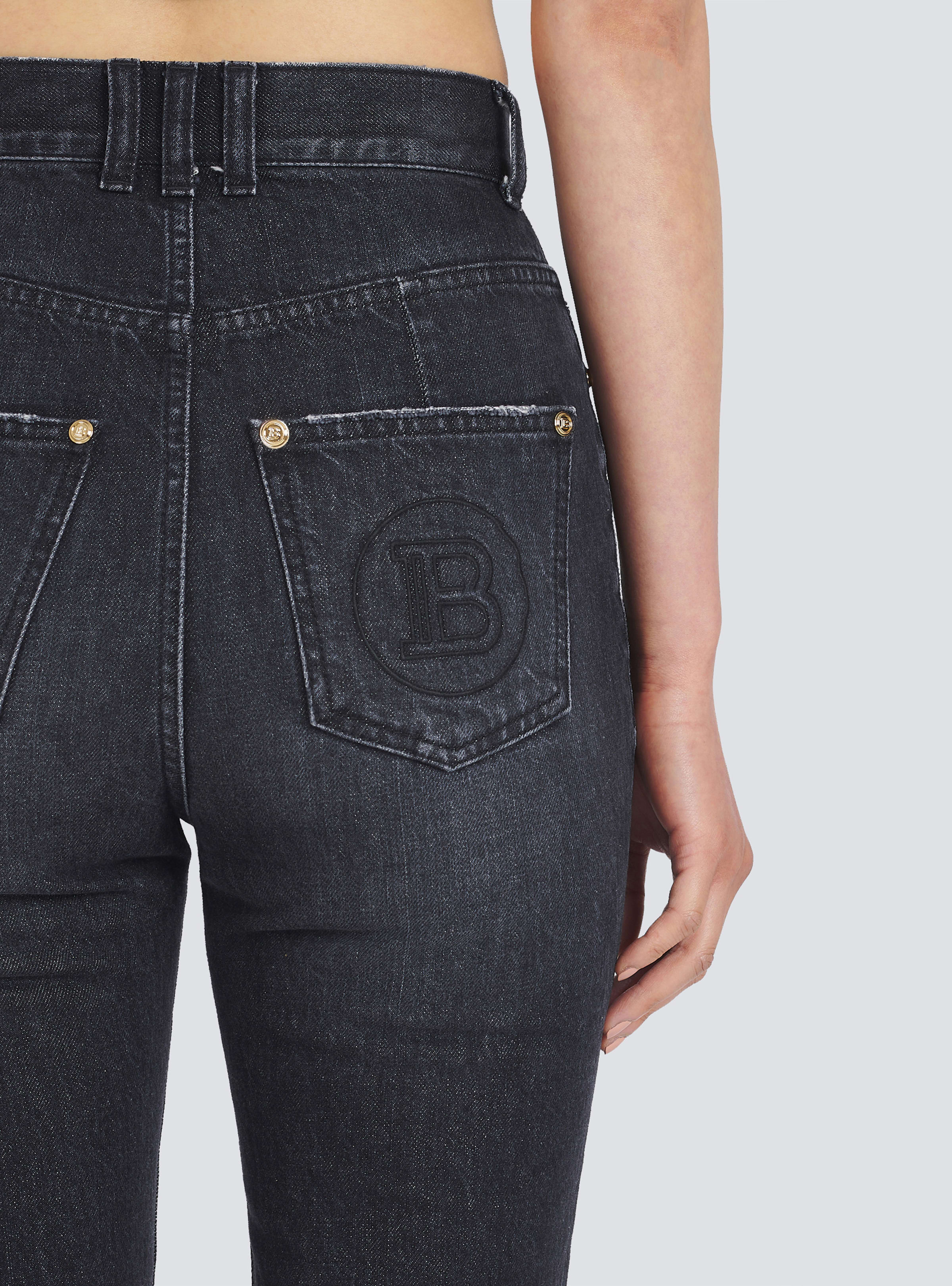BALMAIN WOMEN'S HIGH WAIST BOOTCUT JEANS W/ MONOGRAM NWT - Image 5