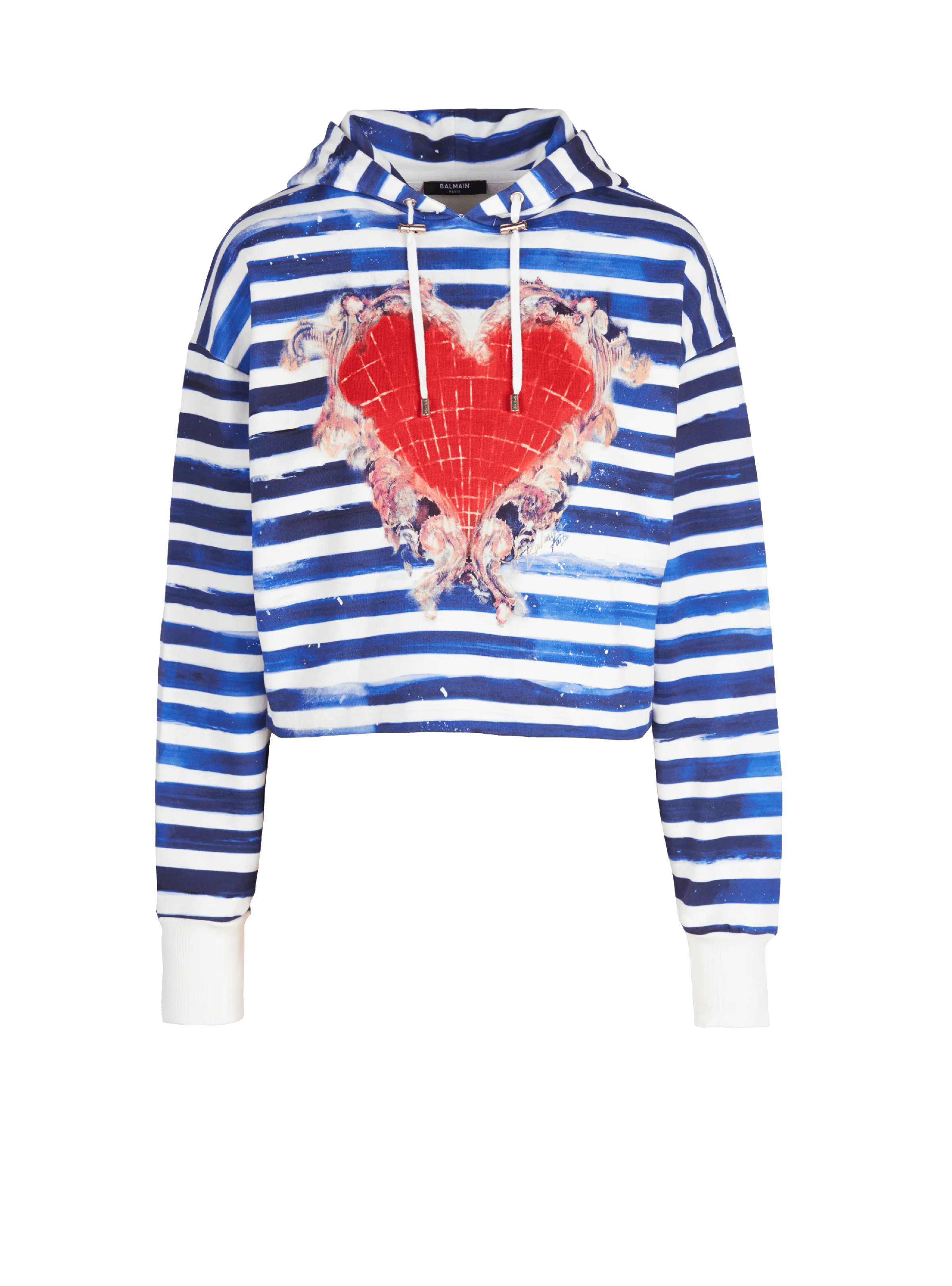 BALMAIN WOMEN'S HOODIE LOOSE SANS BORD COTE NWT