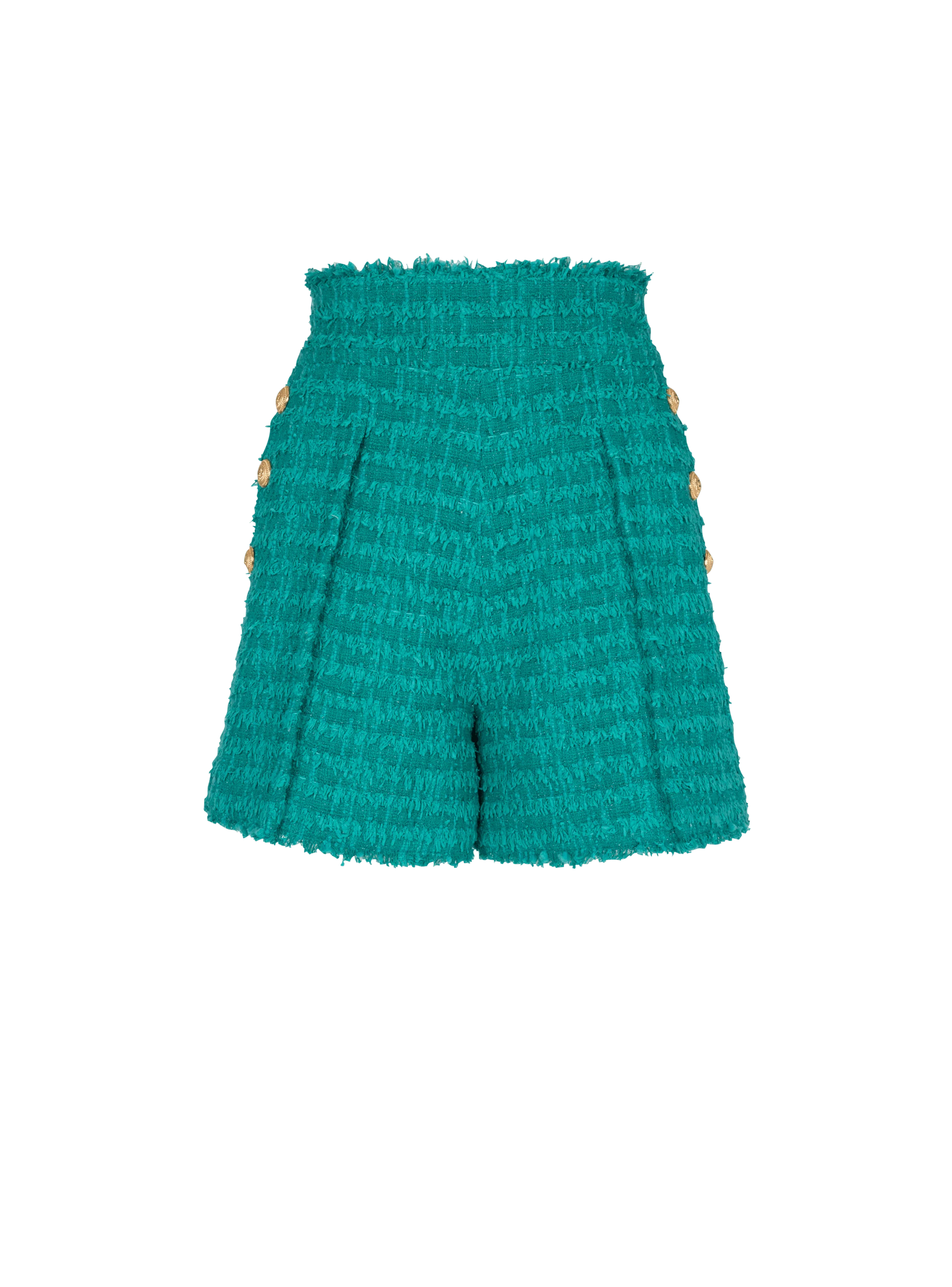 BALMAIN WOMEN'S HW 6 BTN TWEED SHORTS NWT