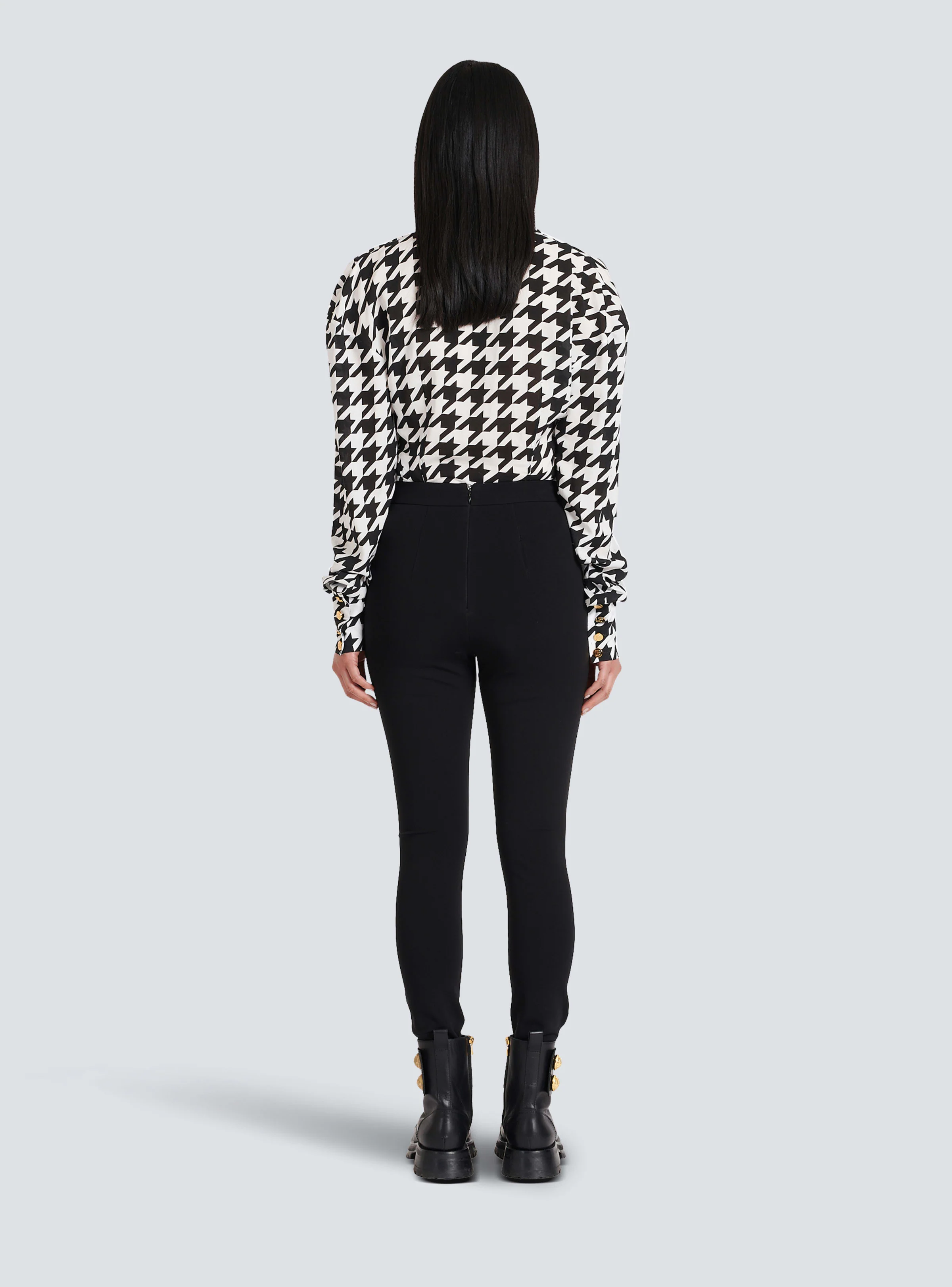 BALMAIN WOMEN'S HW 6BTN JERSEY STRETCH SKINNY PANTS NWT - Image 4