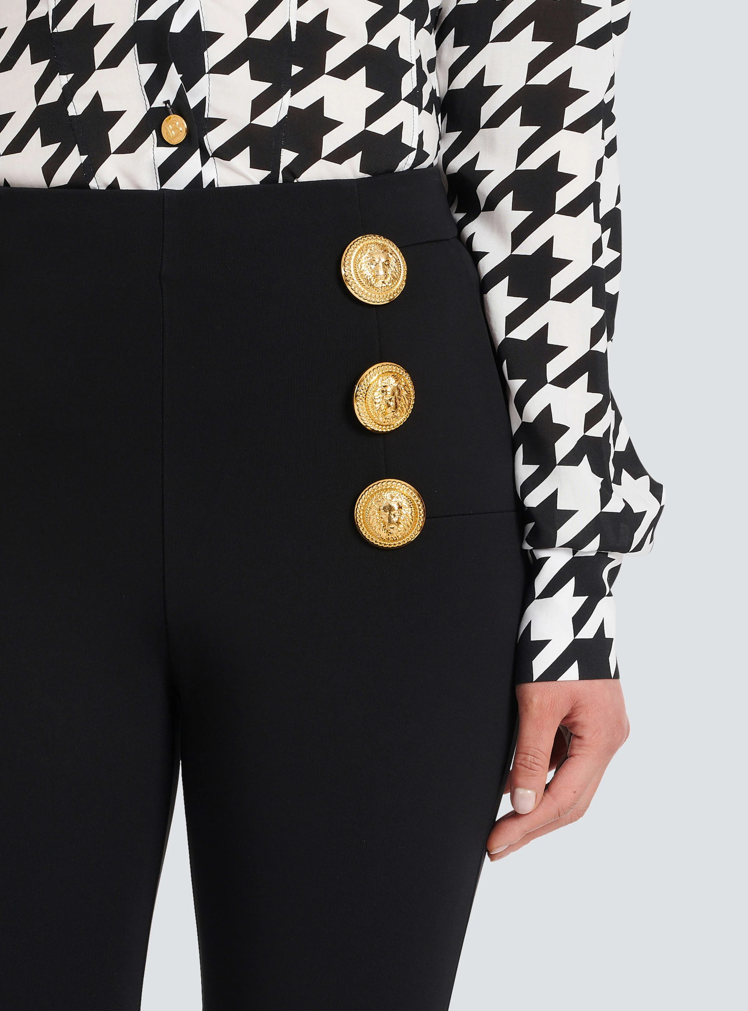 BALMAIN WOMEN'S HW 6BTN JERSEY STRETCH SKINNY PANTS NWT - Image 7