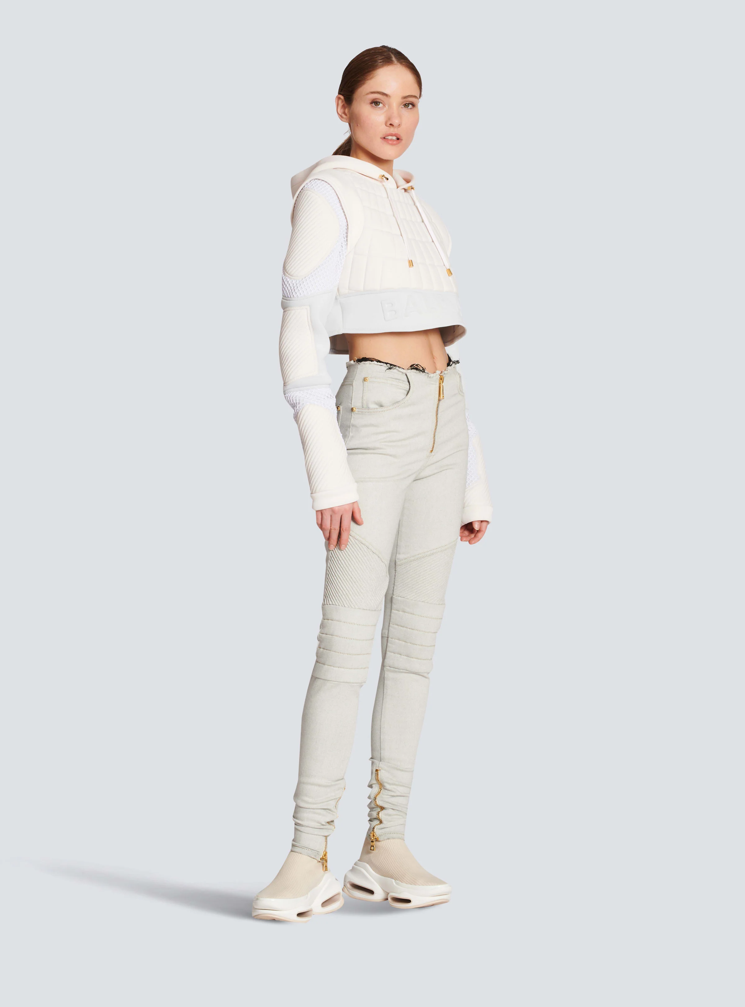 BALMAIN WOMEN'S HW BIKER STRETCH LEGGING JEANS NWT - Image 3