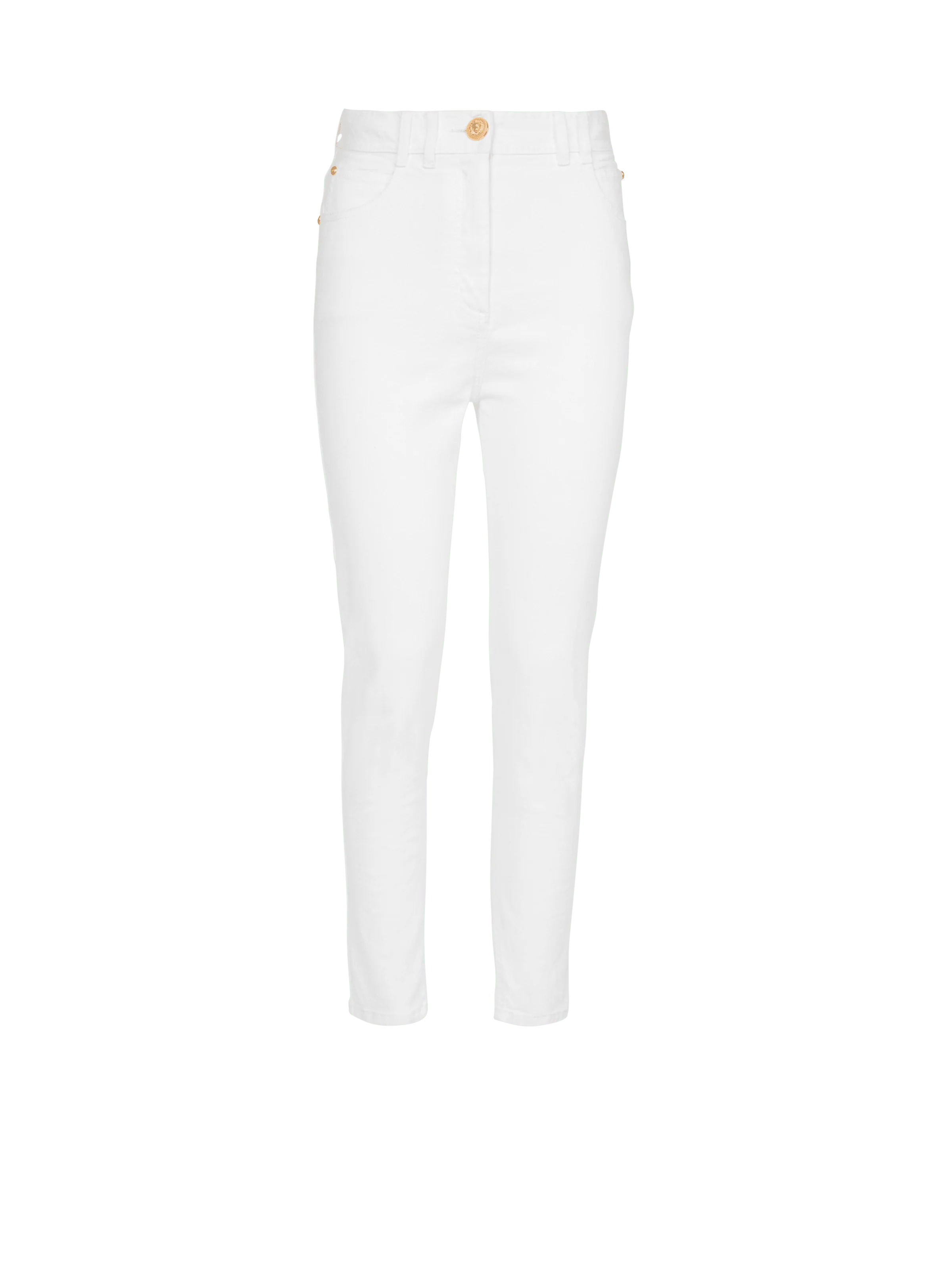 BALMAIN WOMEN'S HW WHITE DENIM SLIM JEANS NWT