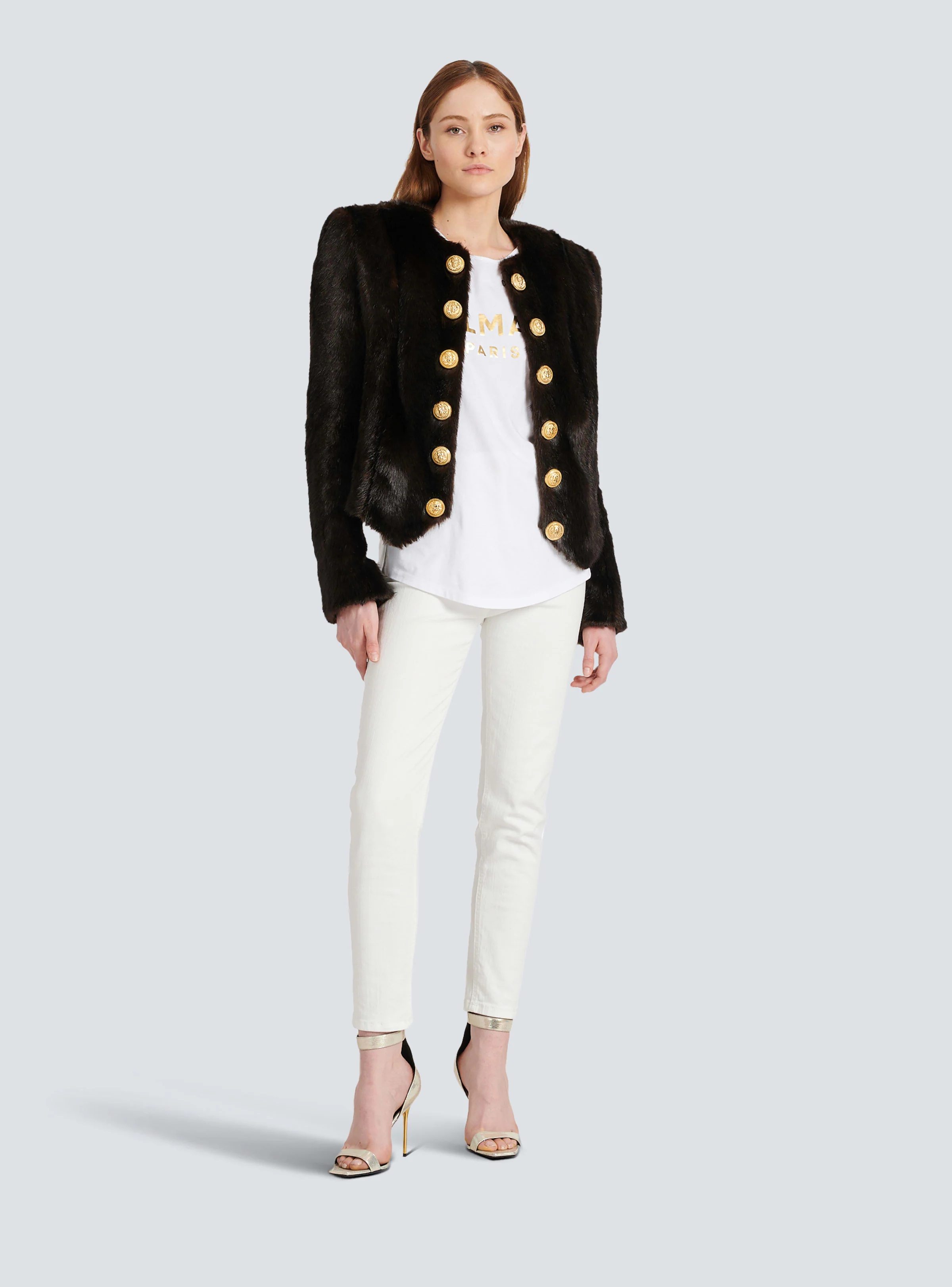 BALMAIN WOMEN'S HW WHITE DENIM SLIM JEANS NWT - Image 2