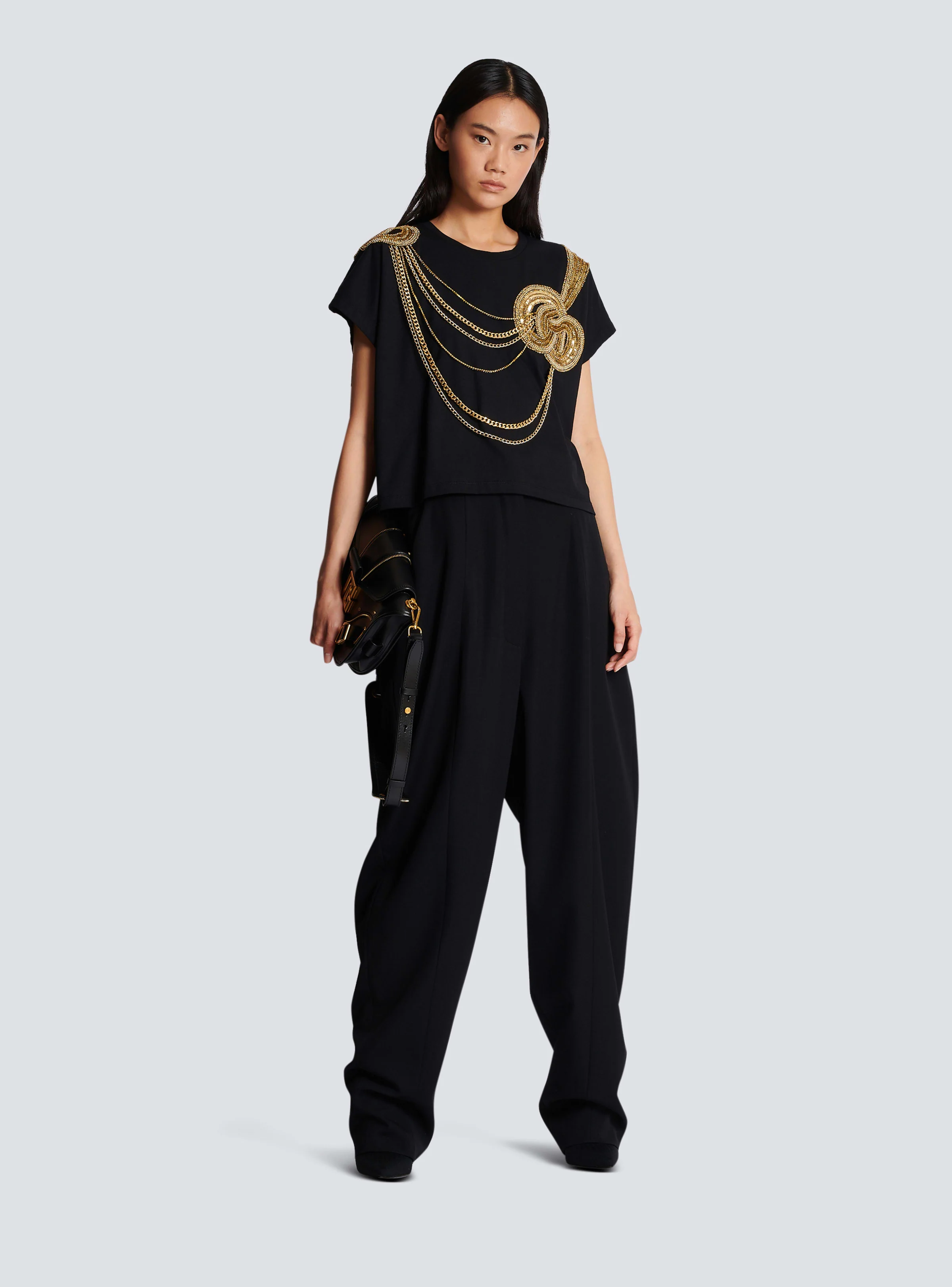 BALMAIN WOMEN'S LARGE TAPPERED GDP PANTS NWT - Image 2