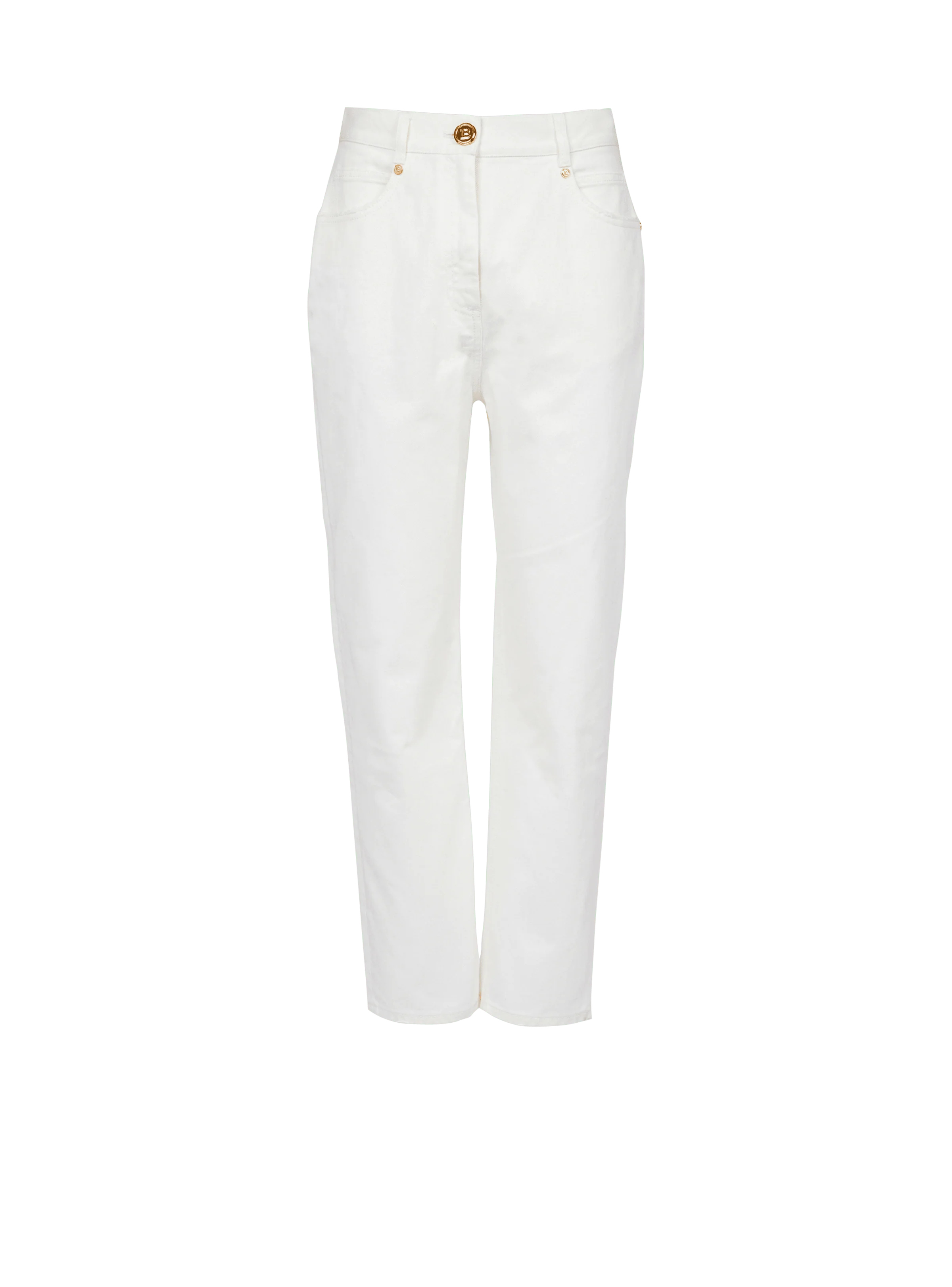 BALMAIN WOMEN'S LOW-RISE BOYFRIEND JEANS W/ MONOGRAM NWT