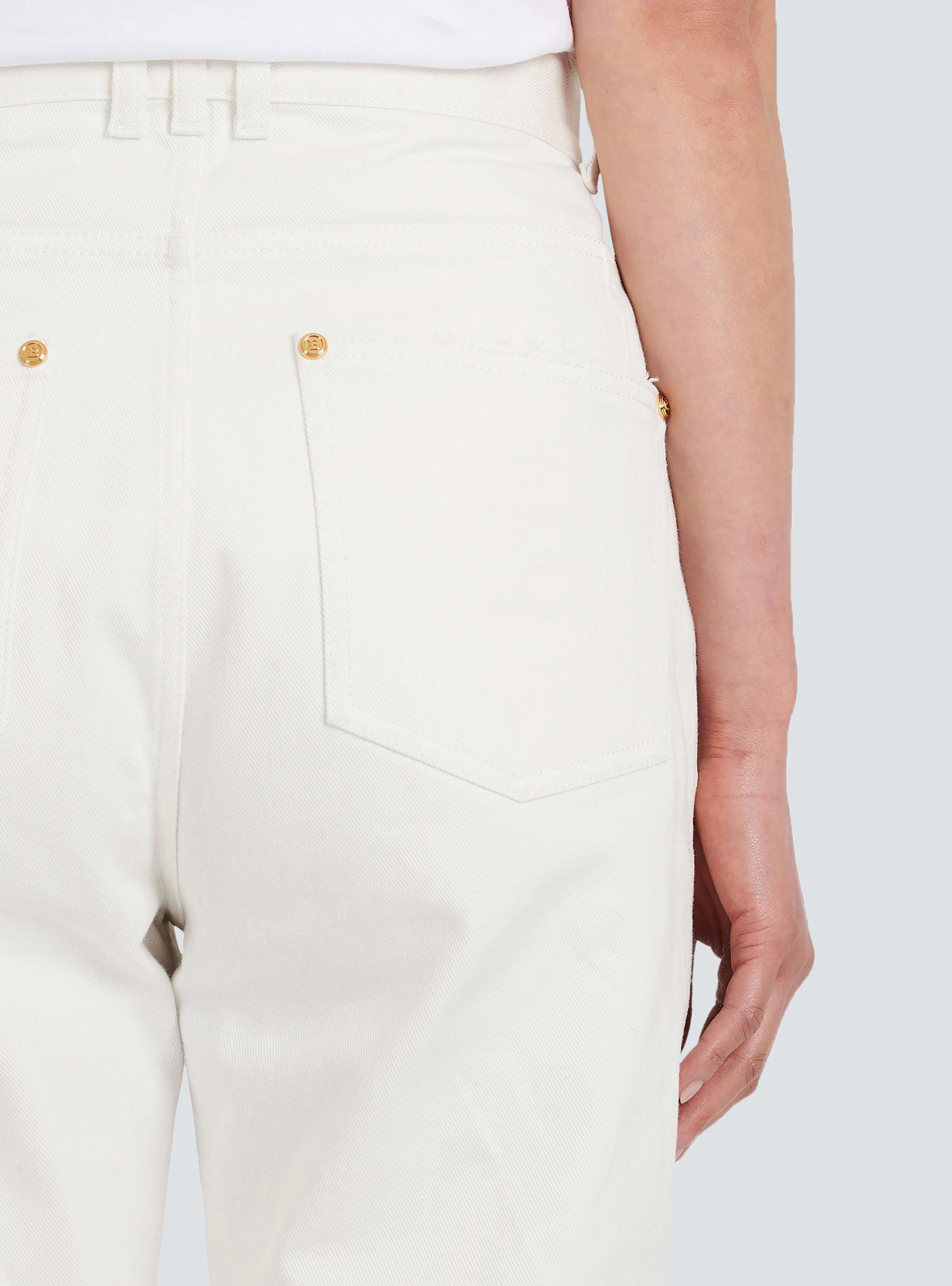 BALMAIN WOMEN'S LOW-RISE BOYFRIEND JEANS W/ MONOGRAM NWT - Image 5
