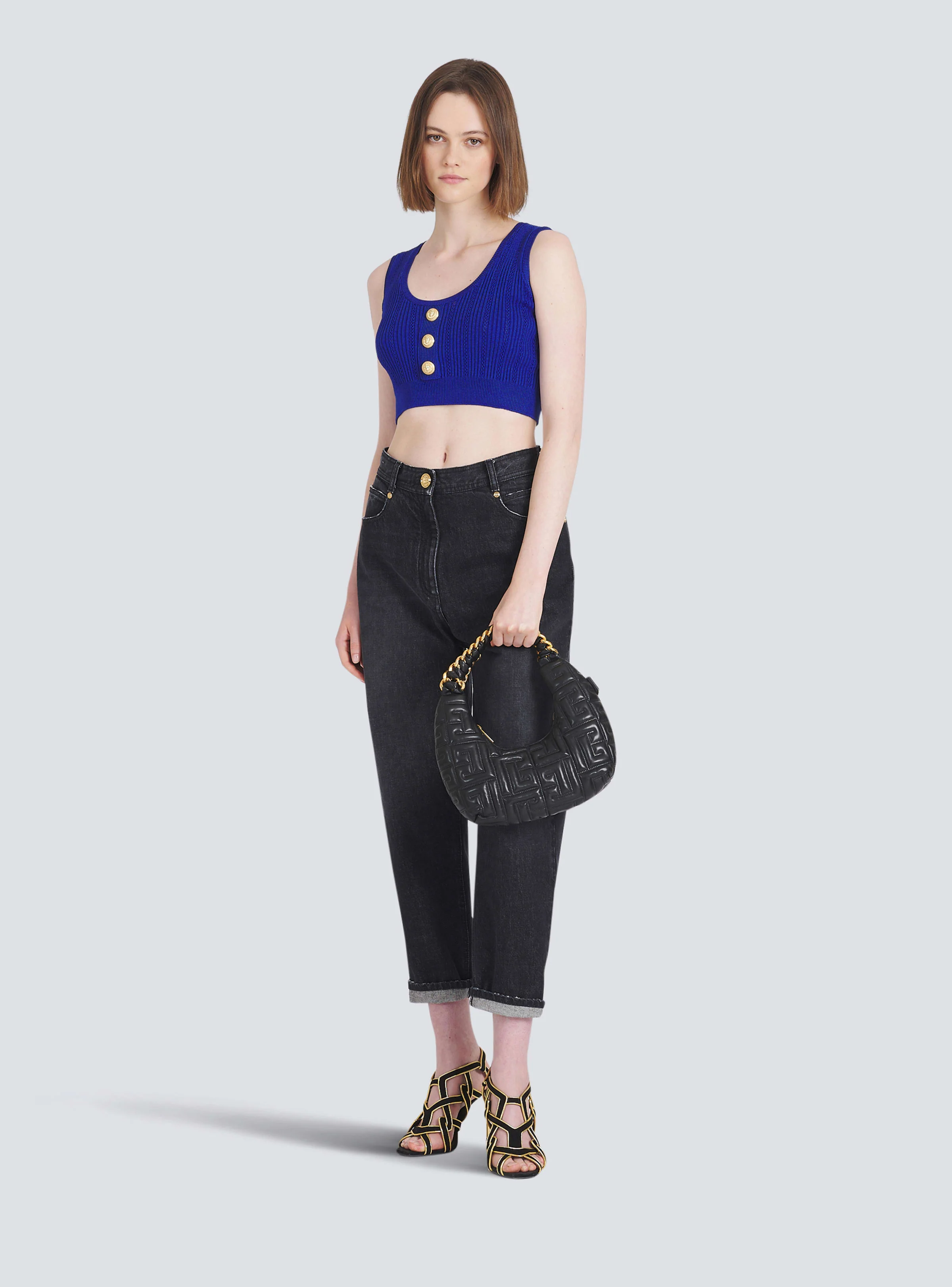 BALMAIN WOMEN'S LOW-RISE BOYFRIEND JEANS W/ MONOGRAM NWT - Image 2