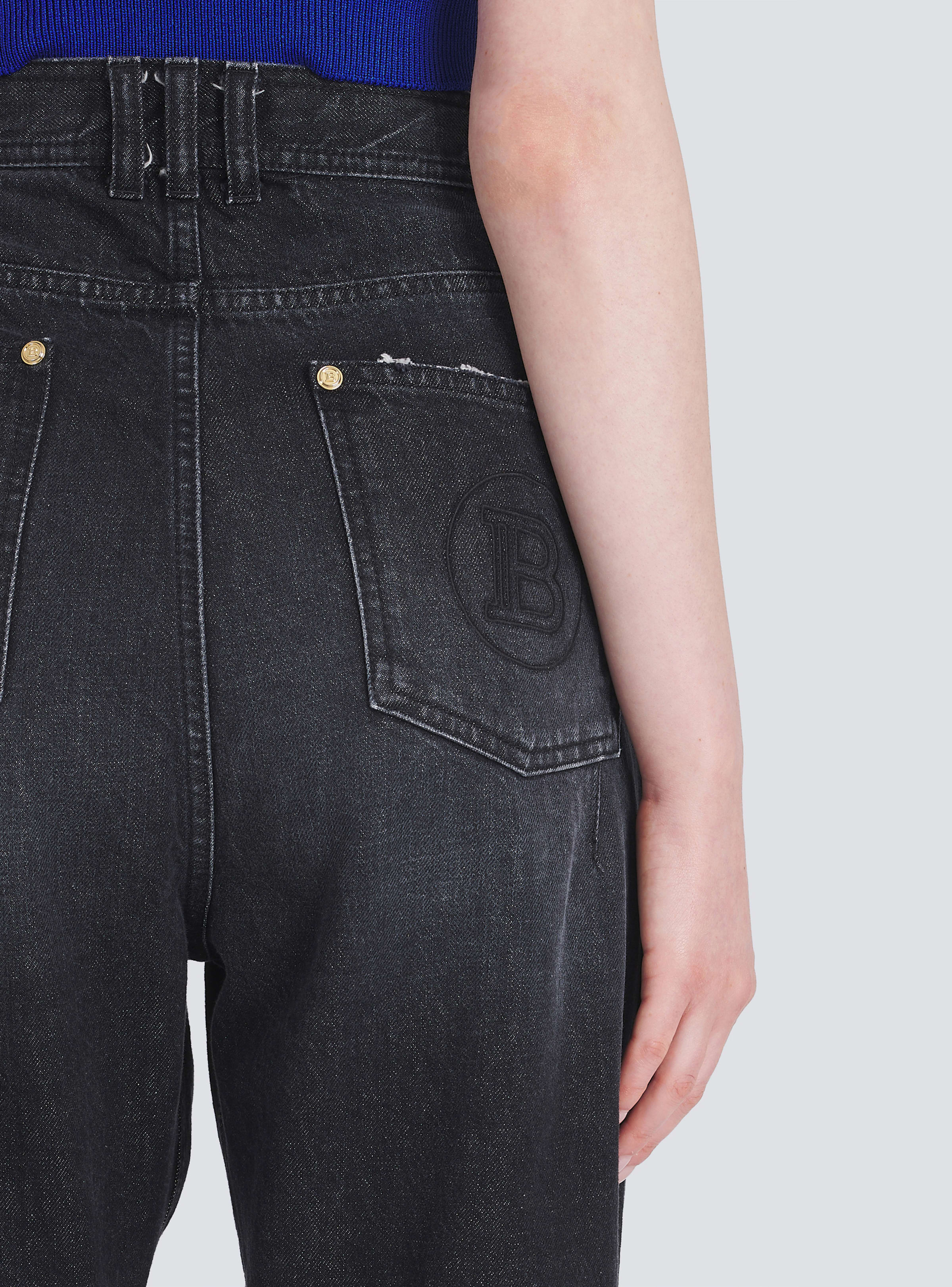 BALMAIN WOMEN'S LOW-RISE BOYFRIEND JEANS W/ MONOGRAM NWT - Image 5