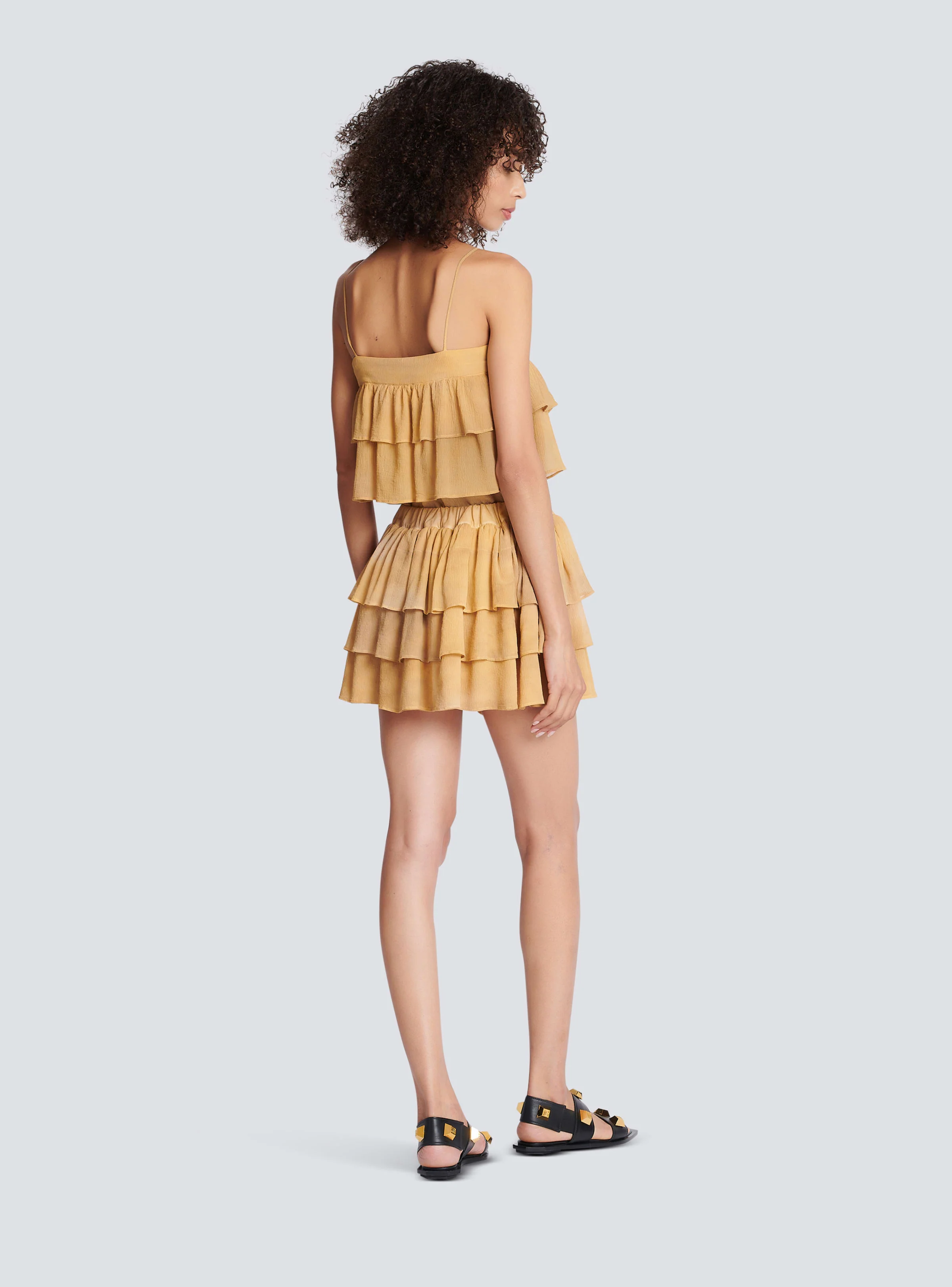 BALMAIN WOMEN'S LW TIE & DYE RUFFLES SHORT SKIRT NWT - Image 4