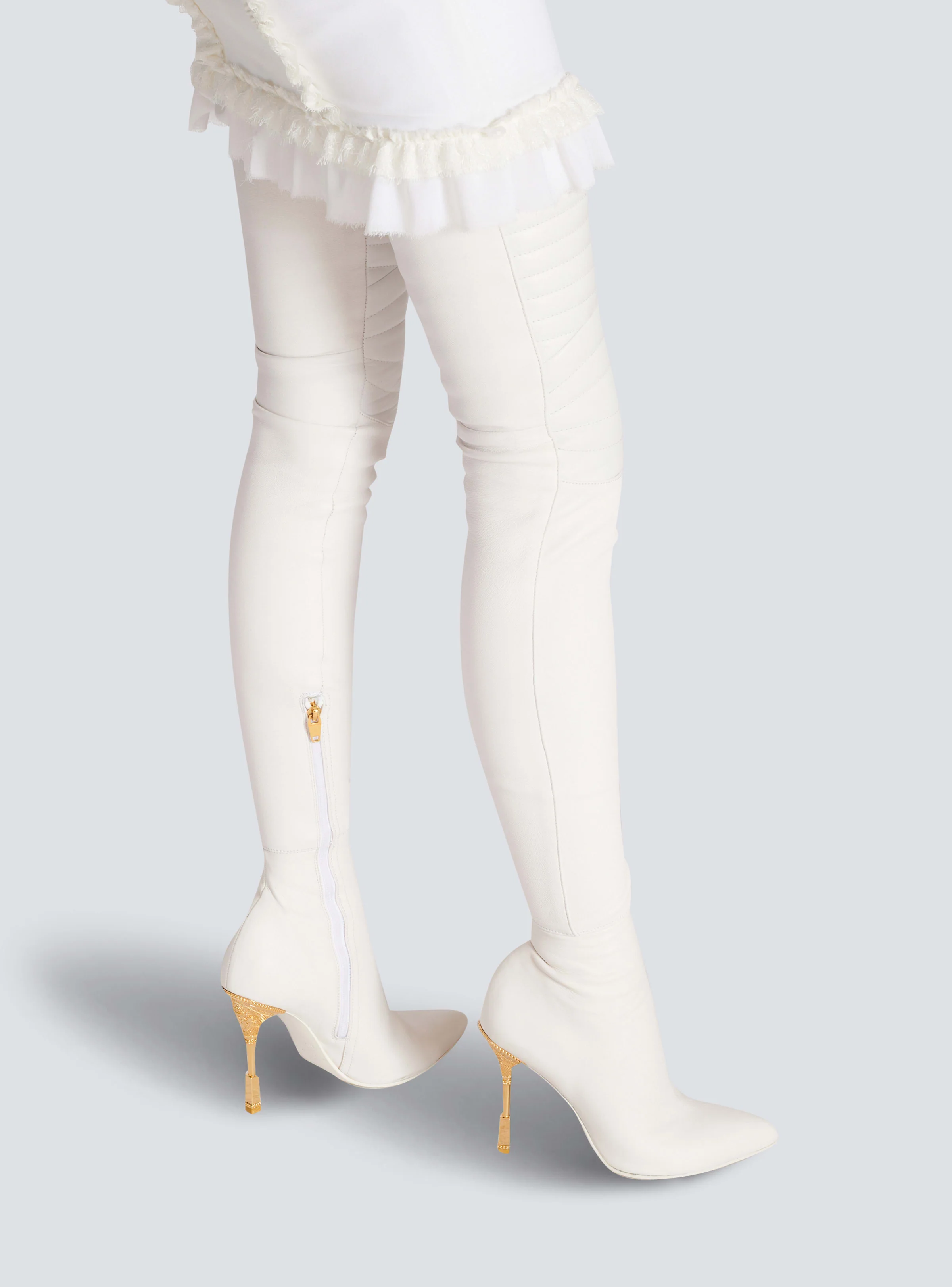 BALMAIN WOMEN'S OTK BOOT MONETA-BIKER LAMBSKIN NWT - Image 2