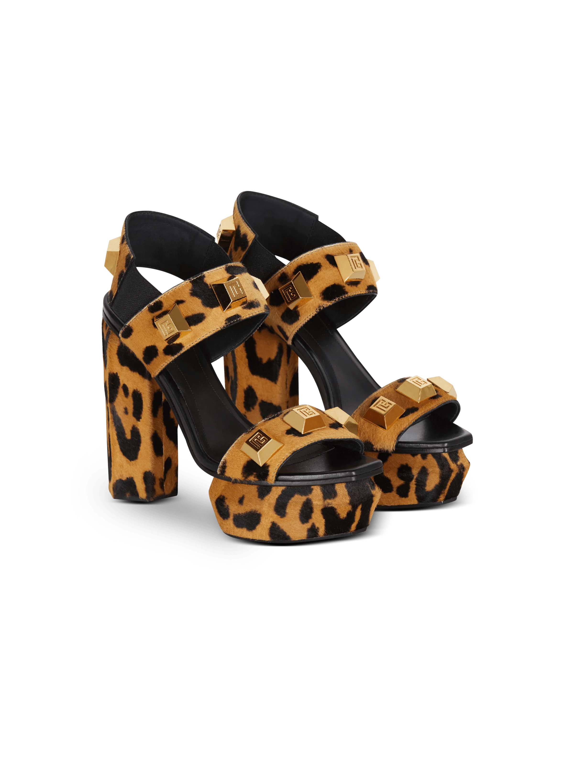 BALMAIN WOMEN'S PLATFORM SANDAL AVA-LEO PONY CALF&STUDS NWT - Image 3