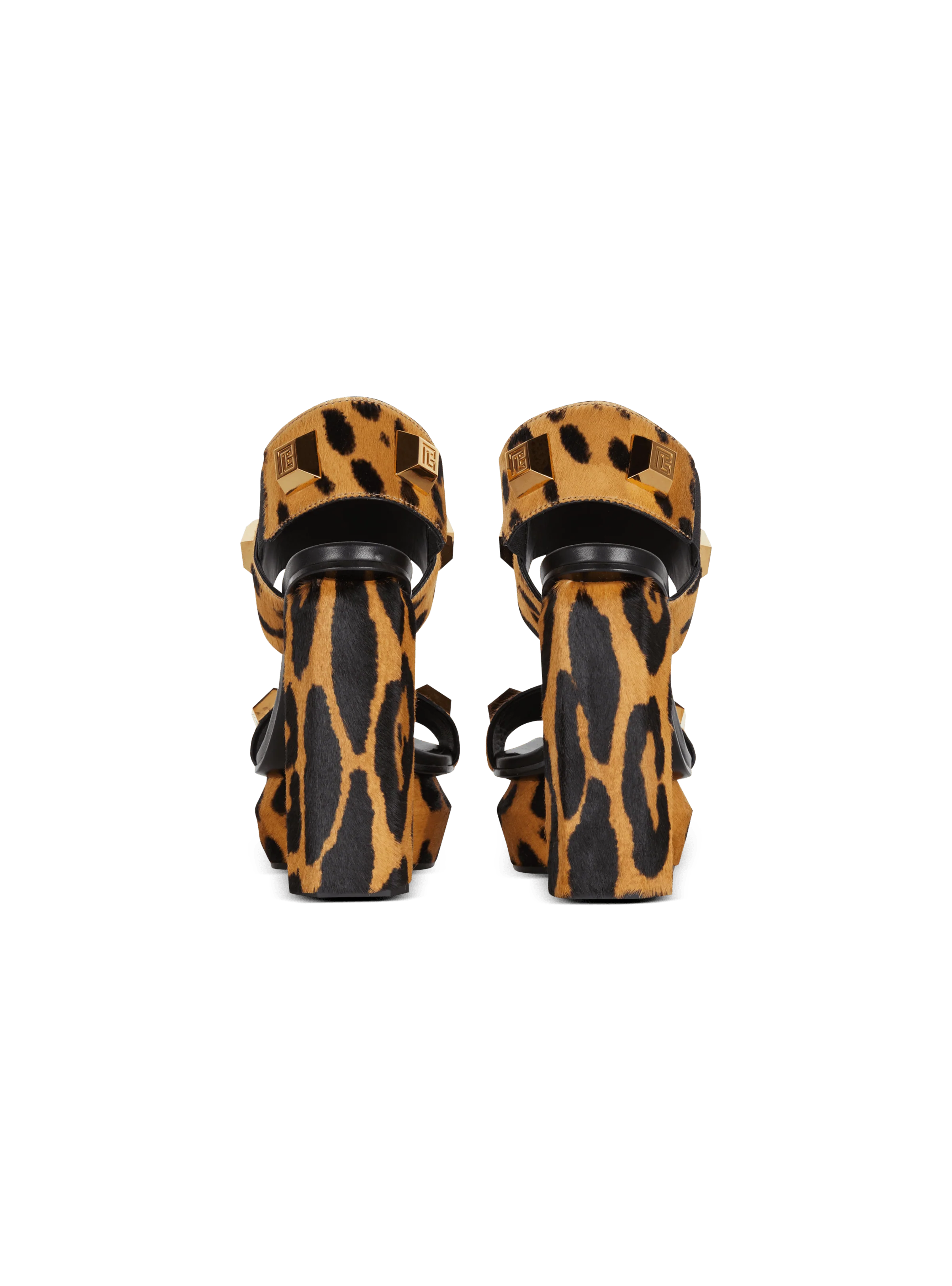 BALMAIN WOMEN'S PLATFORM SANDAL AVA-LEO PONY CALF&STUDS NWT - Image 4
