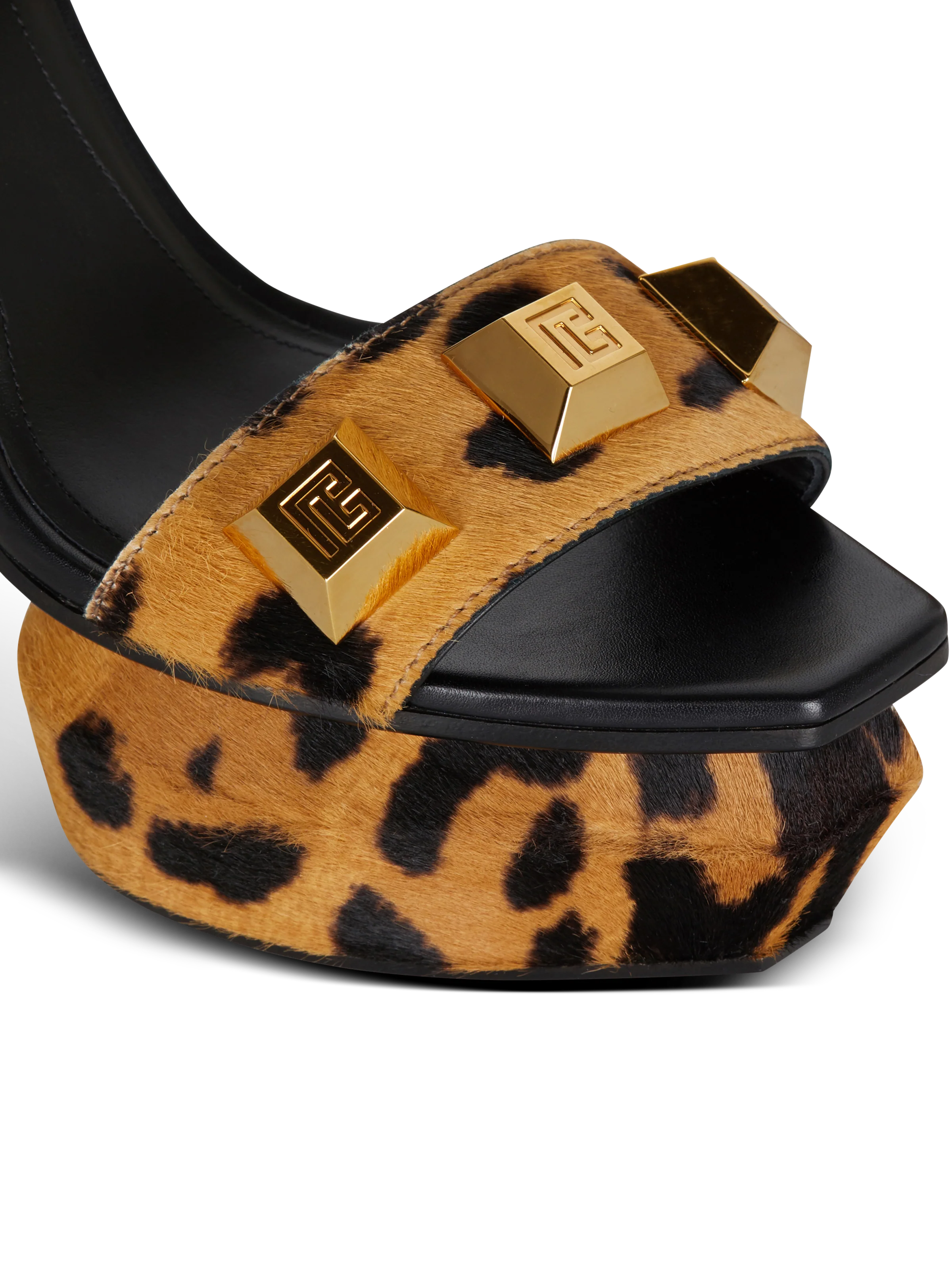 BALMAIN WOMEN'S PLATFORM SANDAL AVA-LEO PONY CALF&STUDS NWT - Image 5