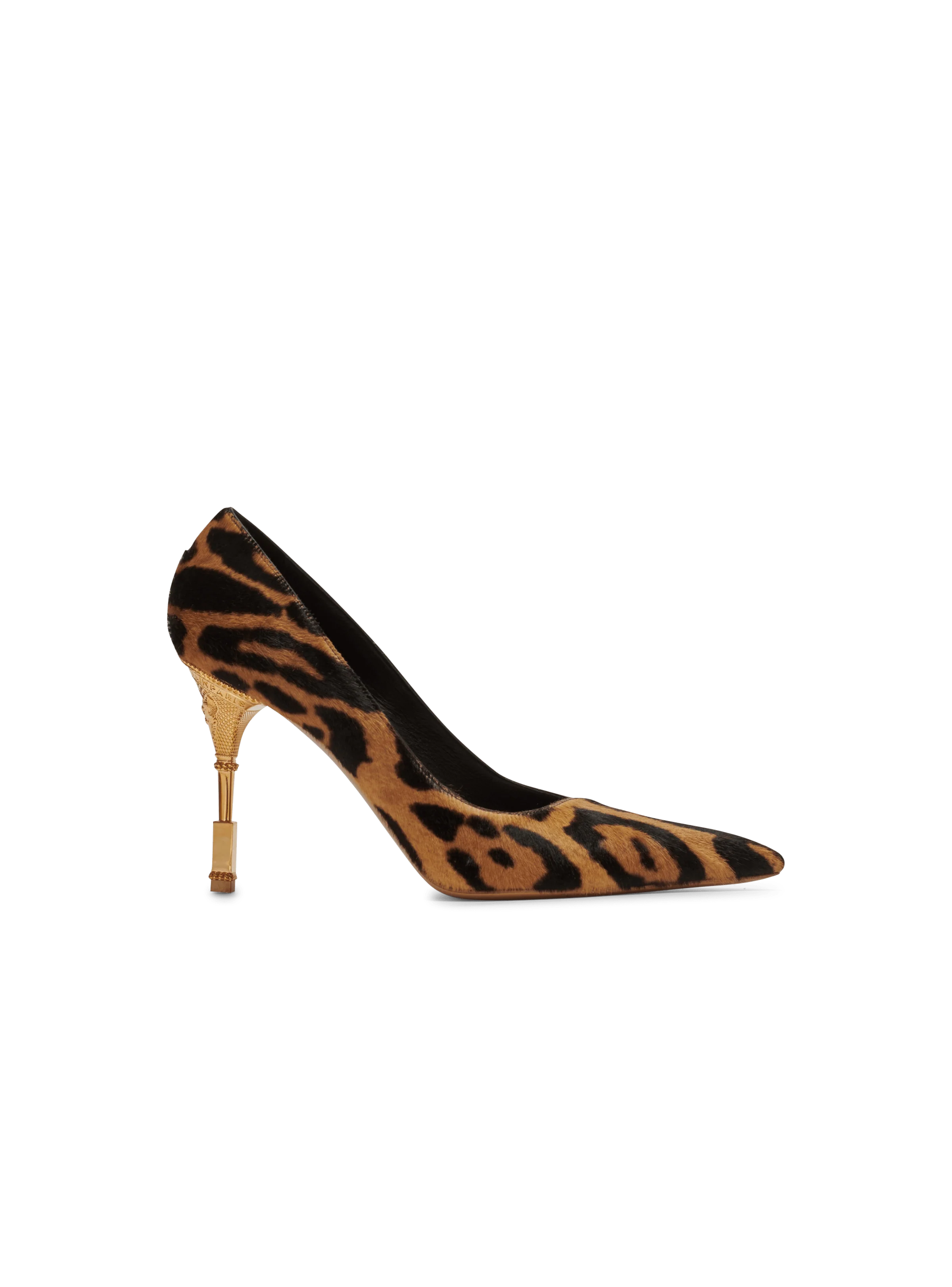 BALMAIN WOMEN'S PUMP MONETA-LEOPARD PONY CALF NWT
