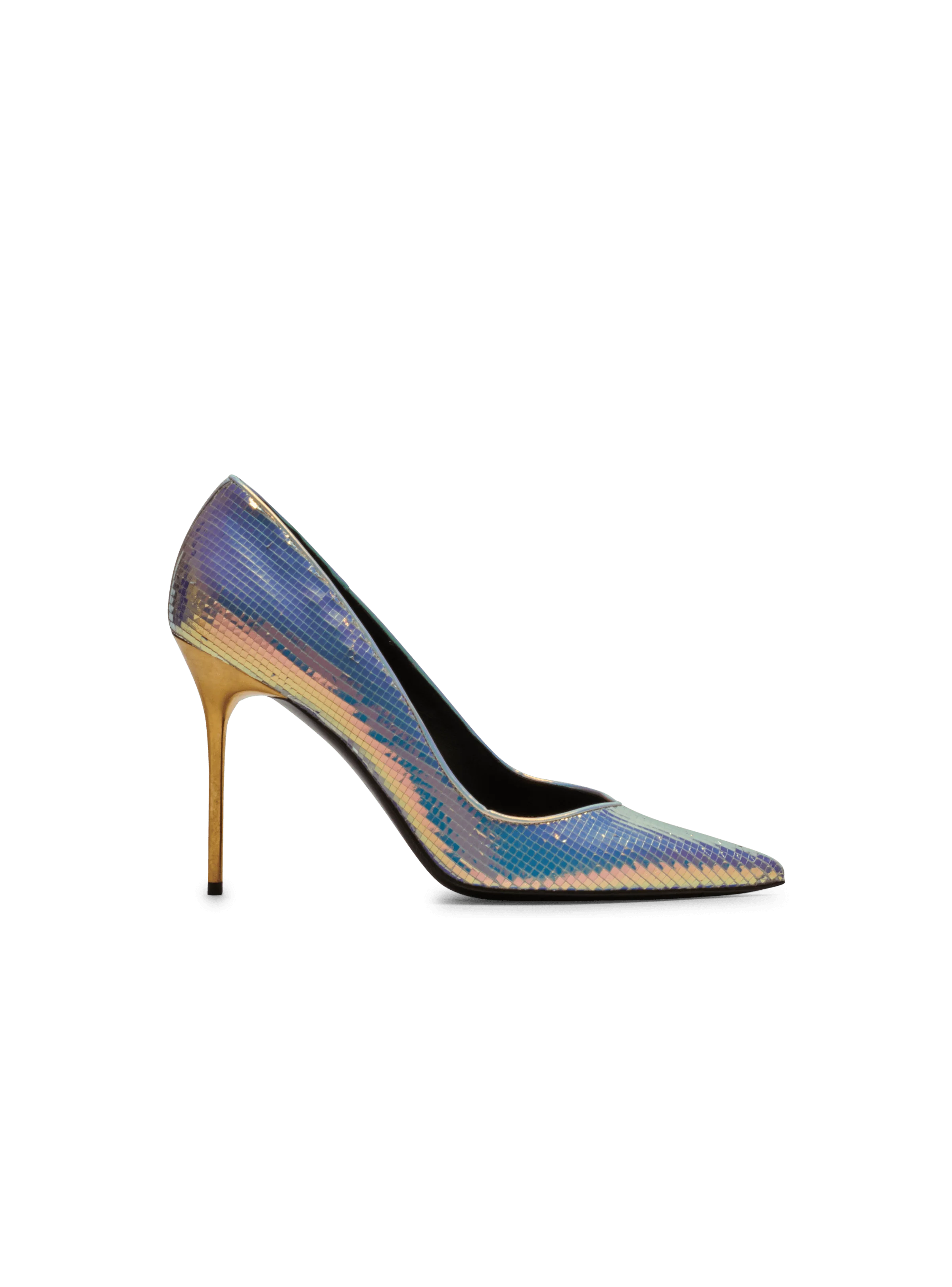 BALMAIN WOMEN'S PUMP RUBY-IRIDESCENT LEATHER NWT