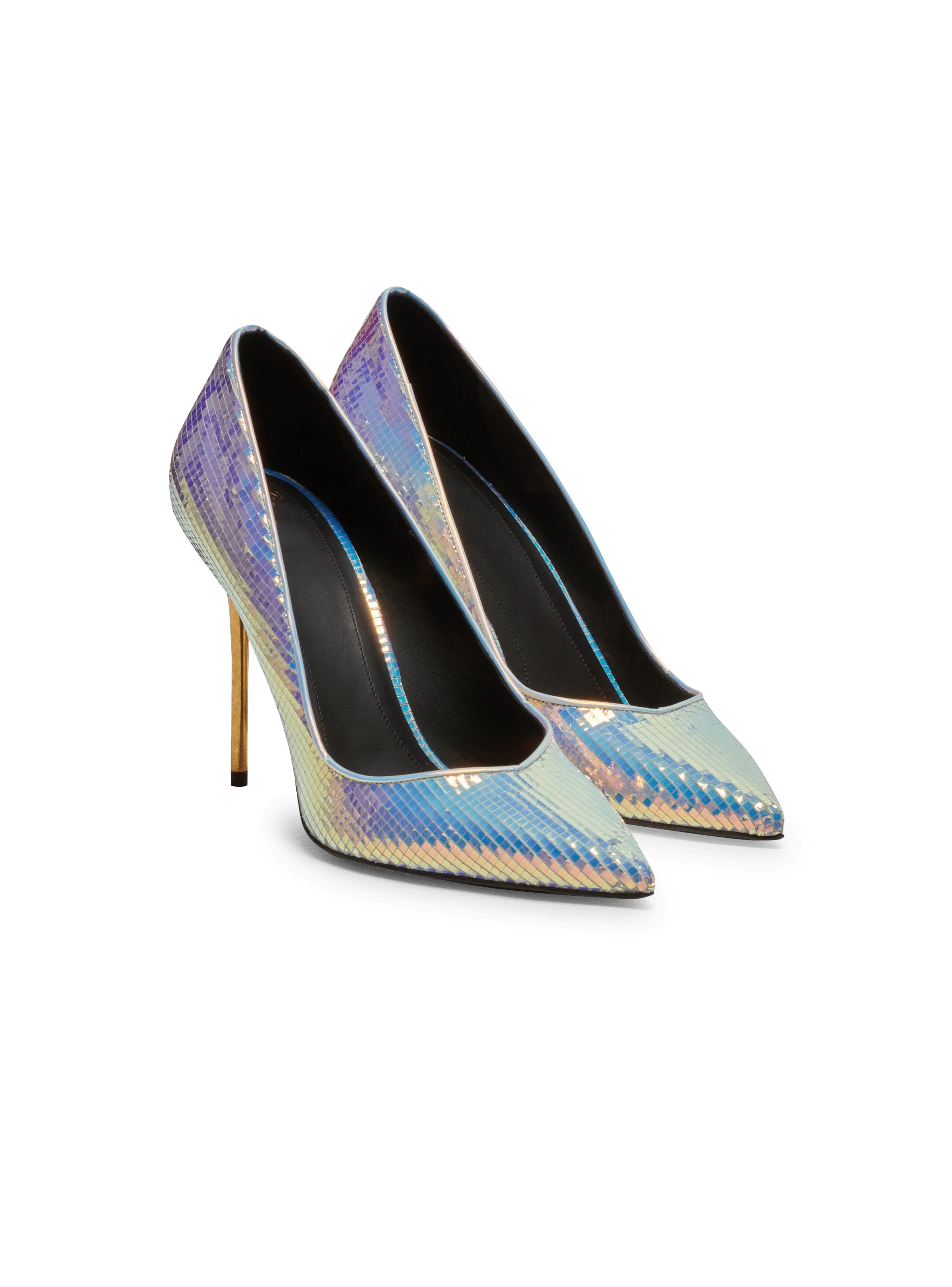 BALMAIN WOMEN'S PUMP RUBY-IRIDESCENT LEATHER NWT - Image 3