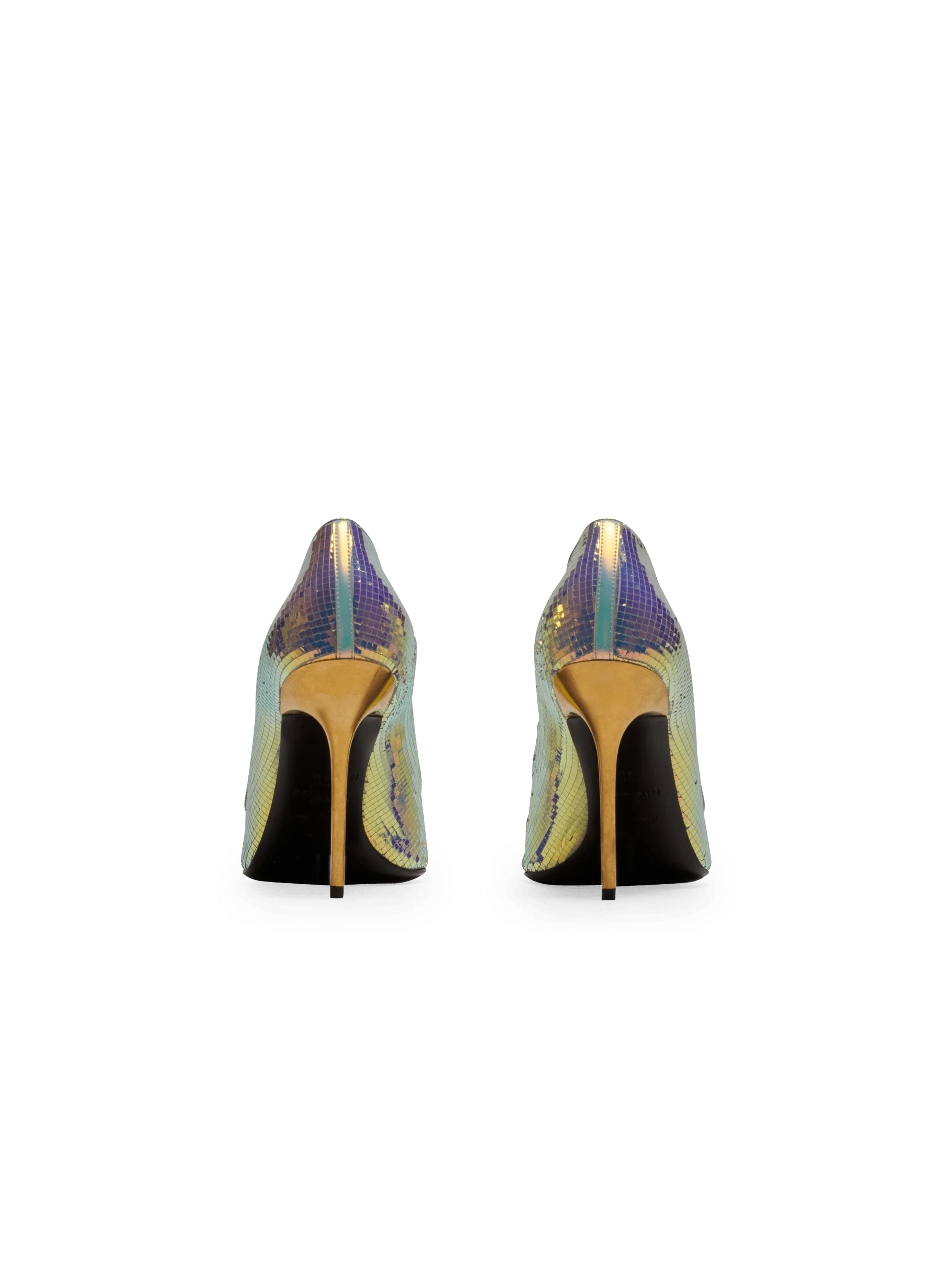 BALMAIN WOMEN'S PUMP RUBY-IRIDESCENT LEATHER NWT - Image 4